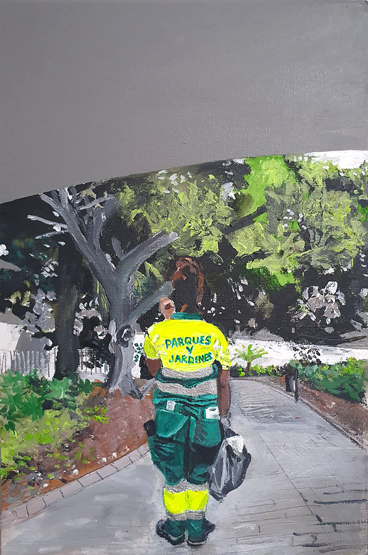 Parks & Gardens worker beneath the Onda Atlantic Walkway