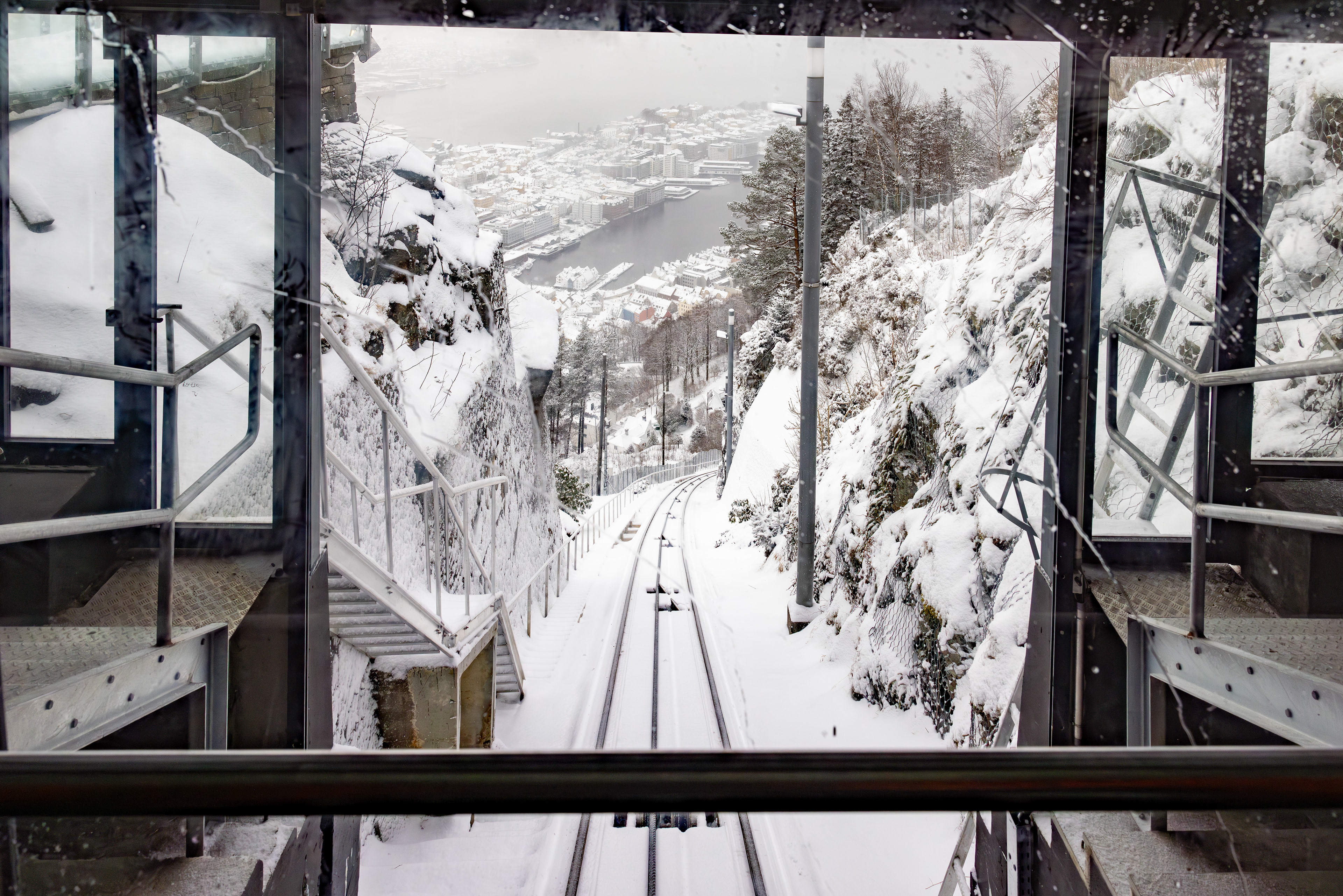 In de funicular van mount Floyen