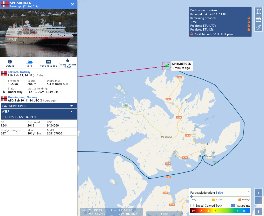 Route rond de Noordkaap