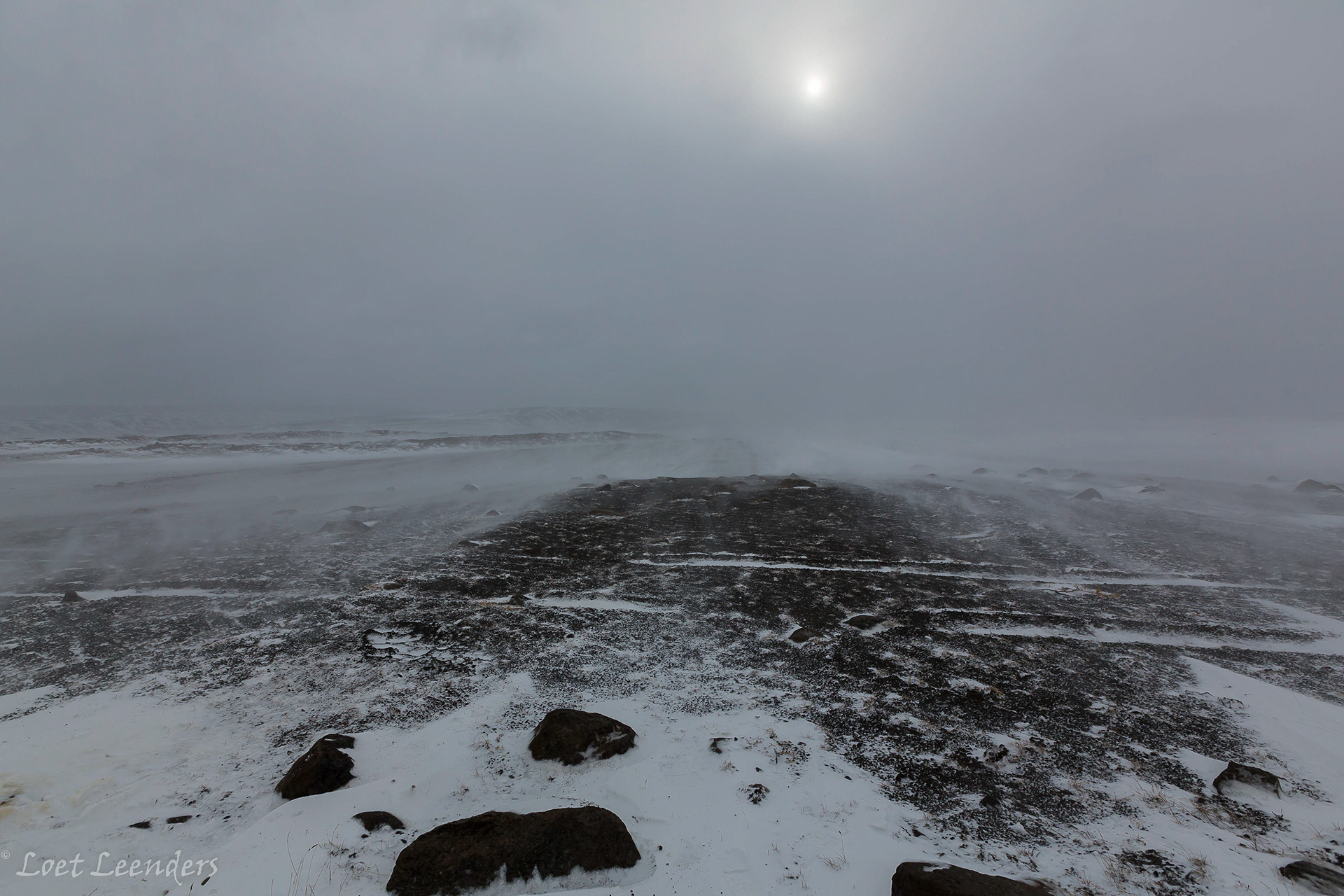 Sneeuwstorm windkracht 12