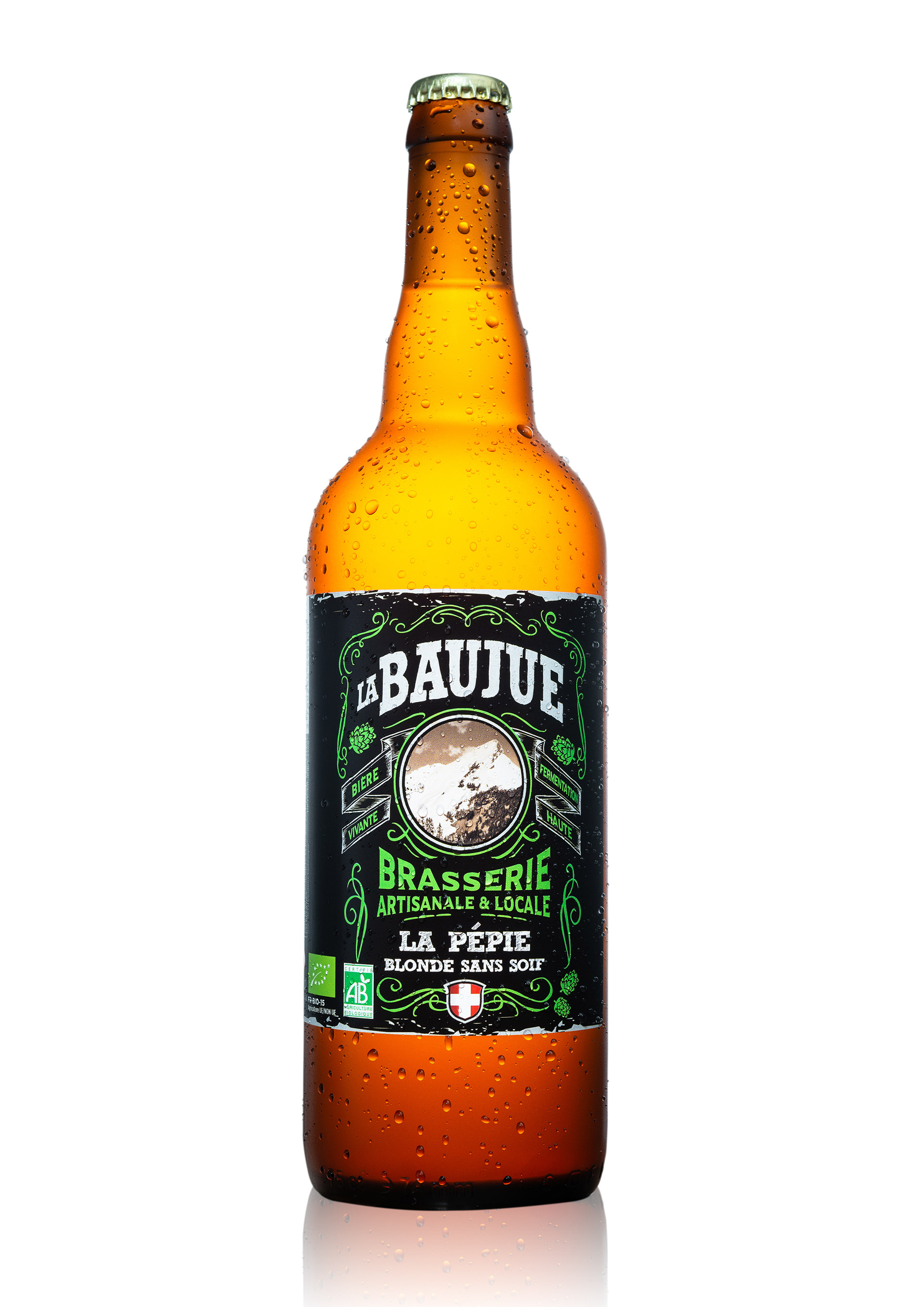 Packshot bière la Baujue - La Pépie - Guillaume Médard photographe produit à Annecy