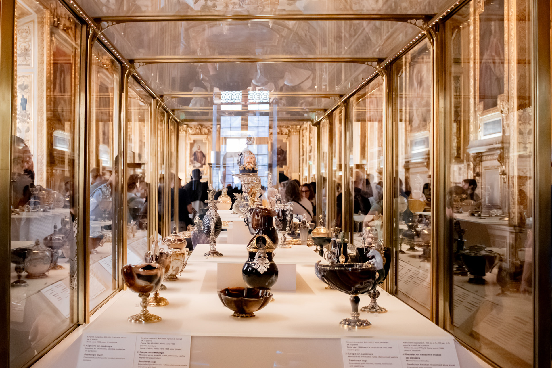 The Galerie d'Apollon in the Louvre- a collection of hardstone vessels