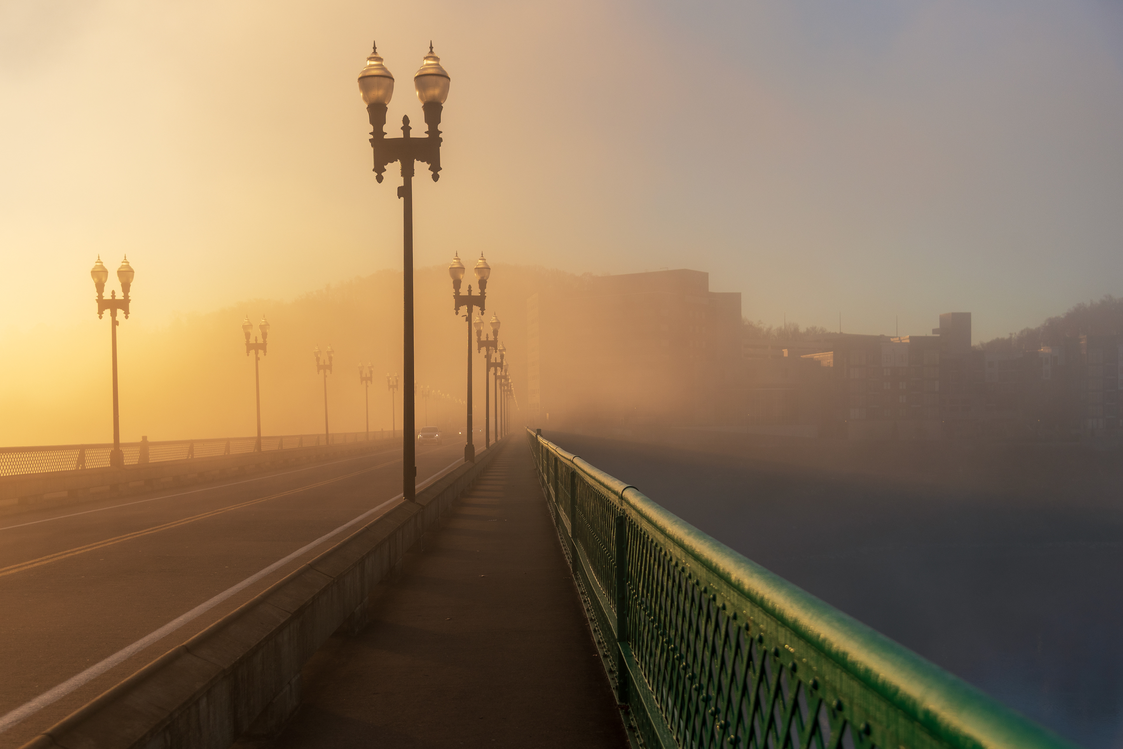 Sunrise Over the Gay Street Bridge, Knoxville, TN.