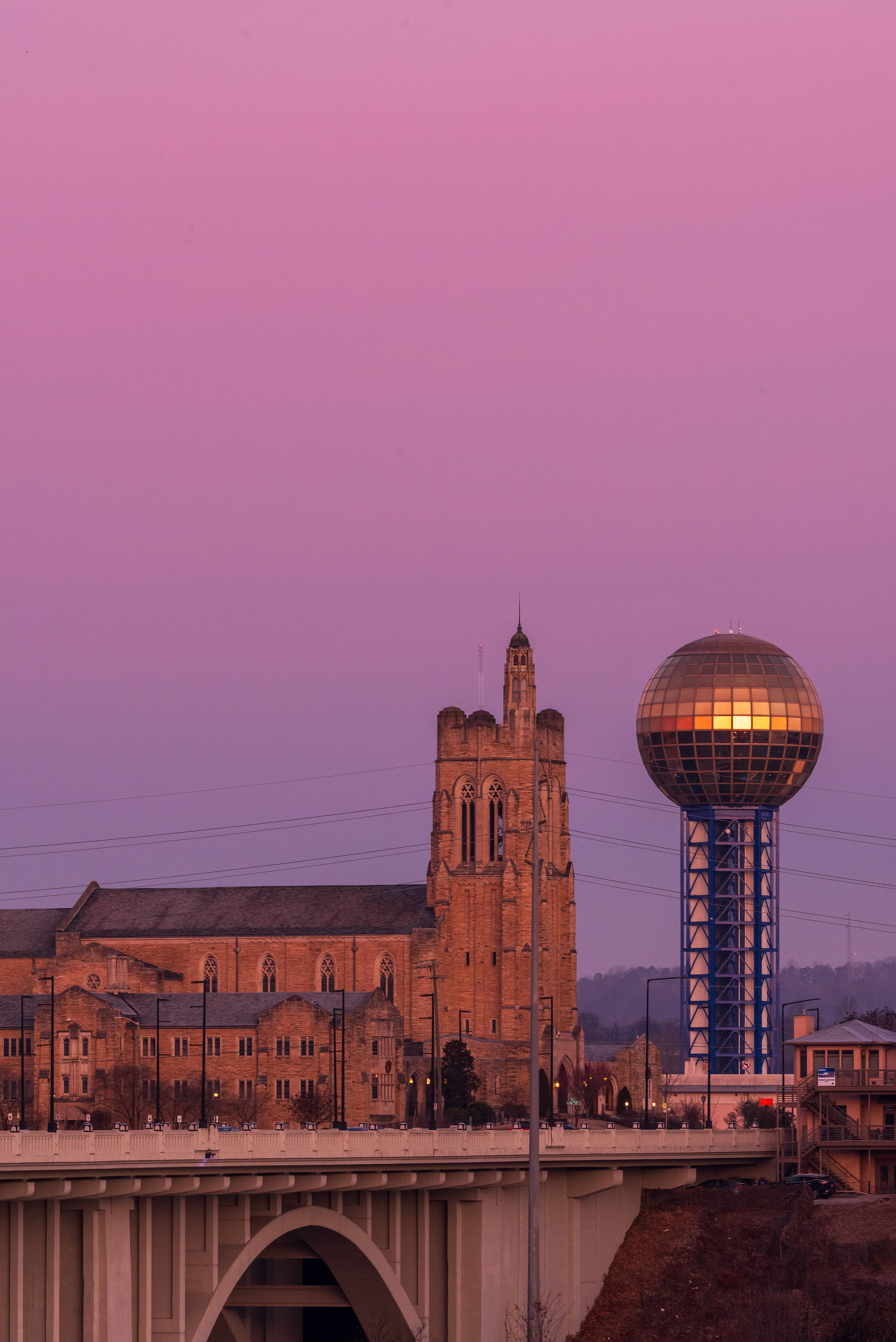 The Sunsphere at Sunrise, Knoxville, TN.