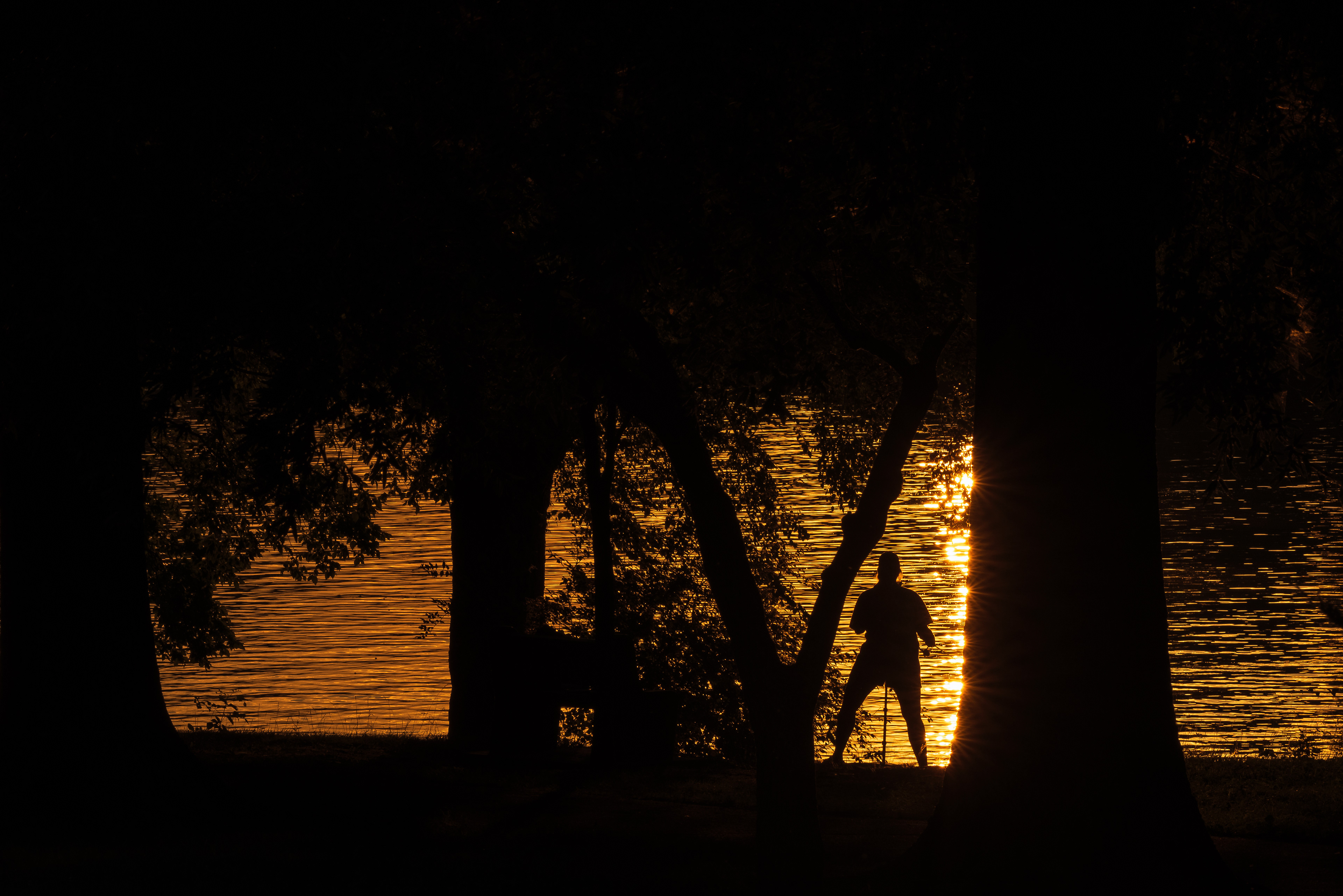 Fishing the Tennessee River at Sunset, Island Home, Knoxville, TN.