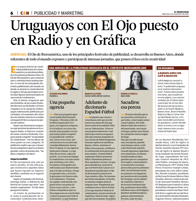 El Observador - Uruguay - August, 2013