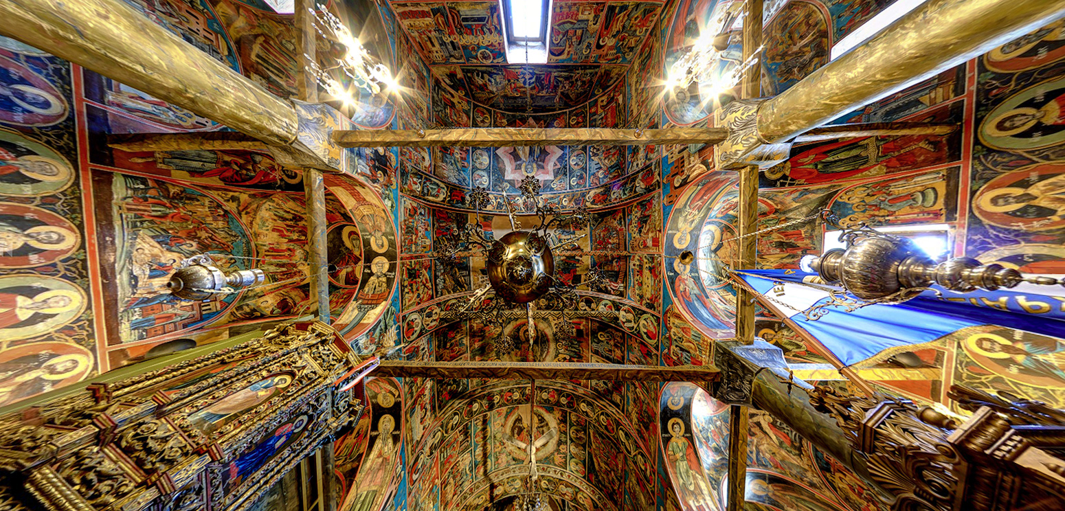 Ceiling and fresco iconography in Pammegiston Taxiarchon Church, Milies