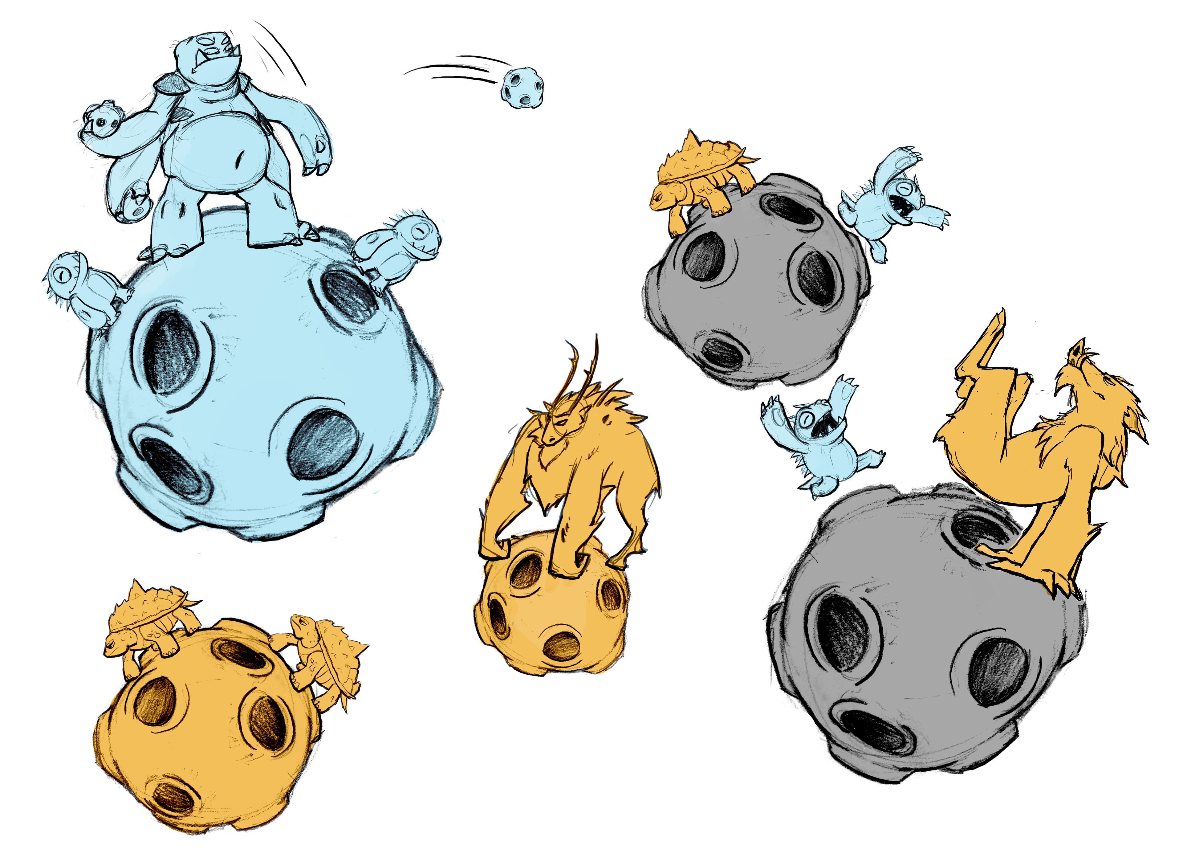 Concept Sketch For A Space Themed Monster Game