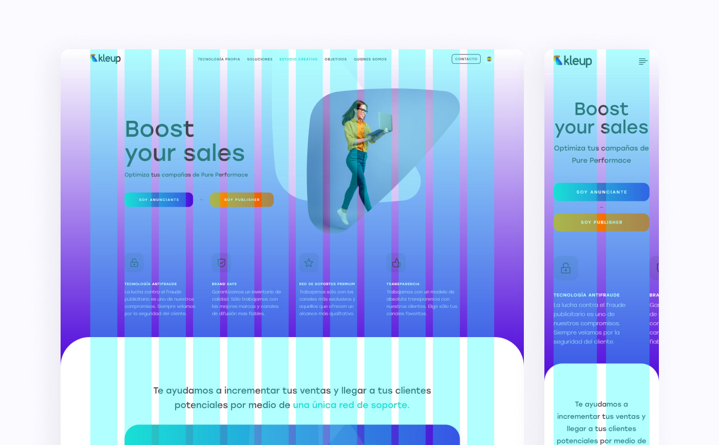 Kleup website building grids
