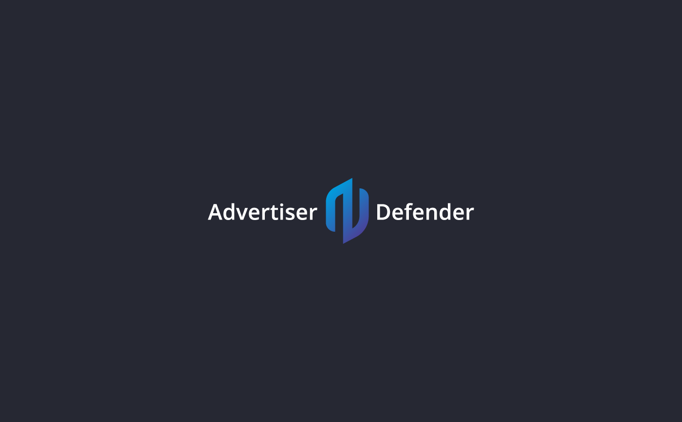 Advertiser Defender symbol + typography