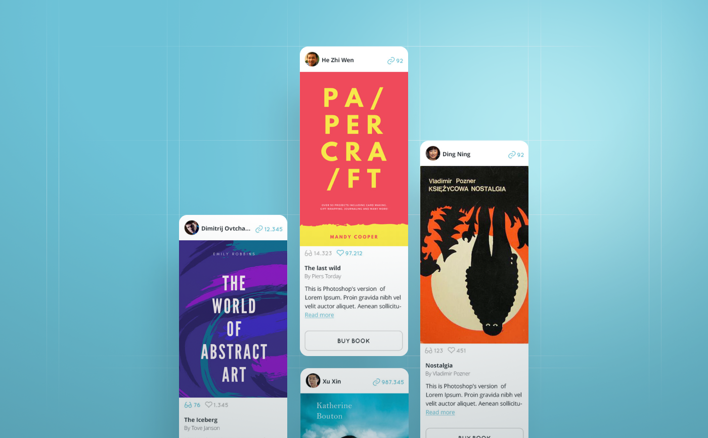 View of Lgbur's "Book Cards"