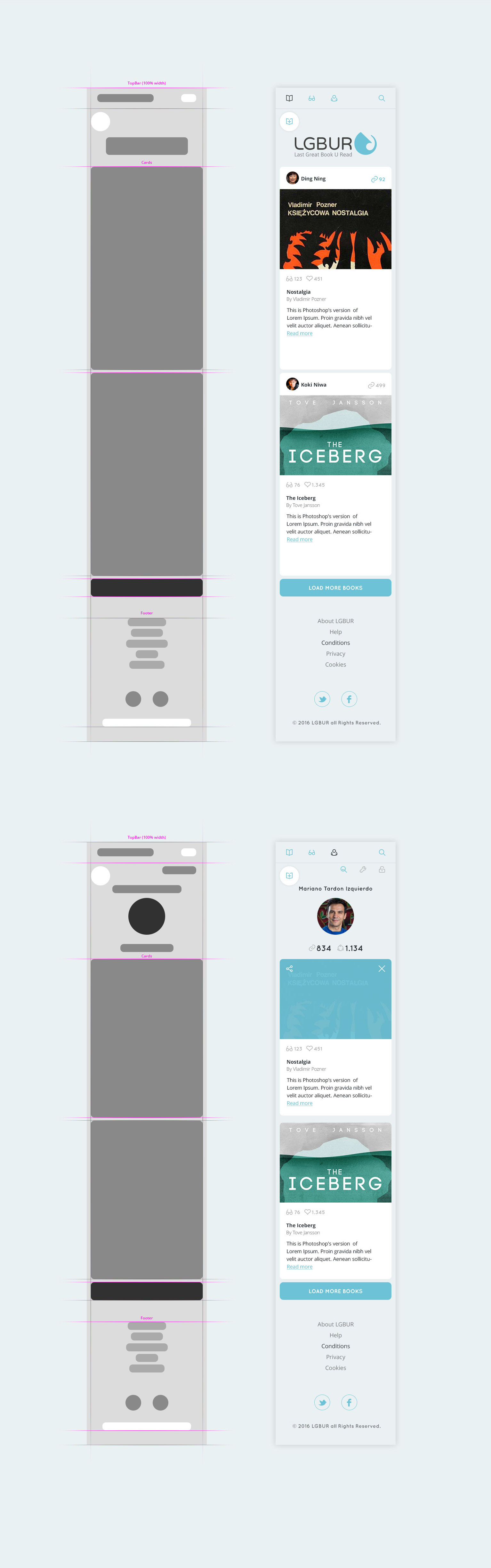 Image of Lgbur's wireframes and mockups