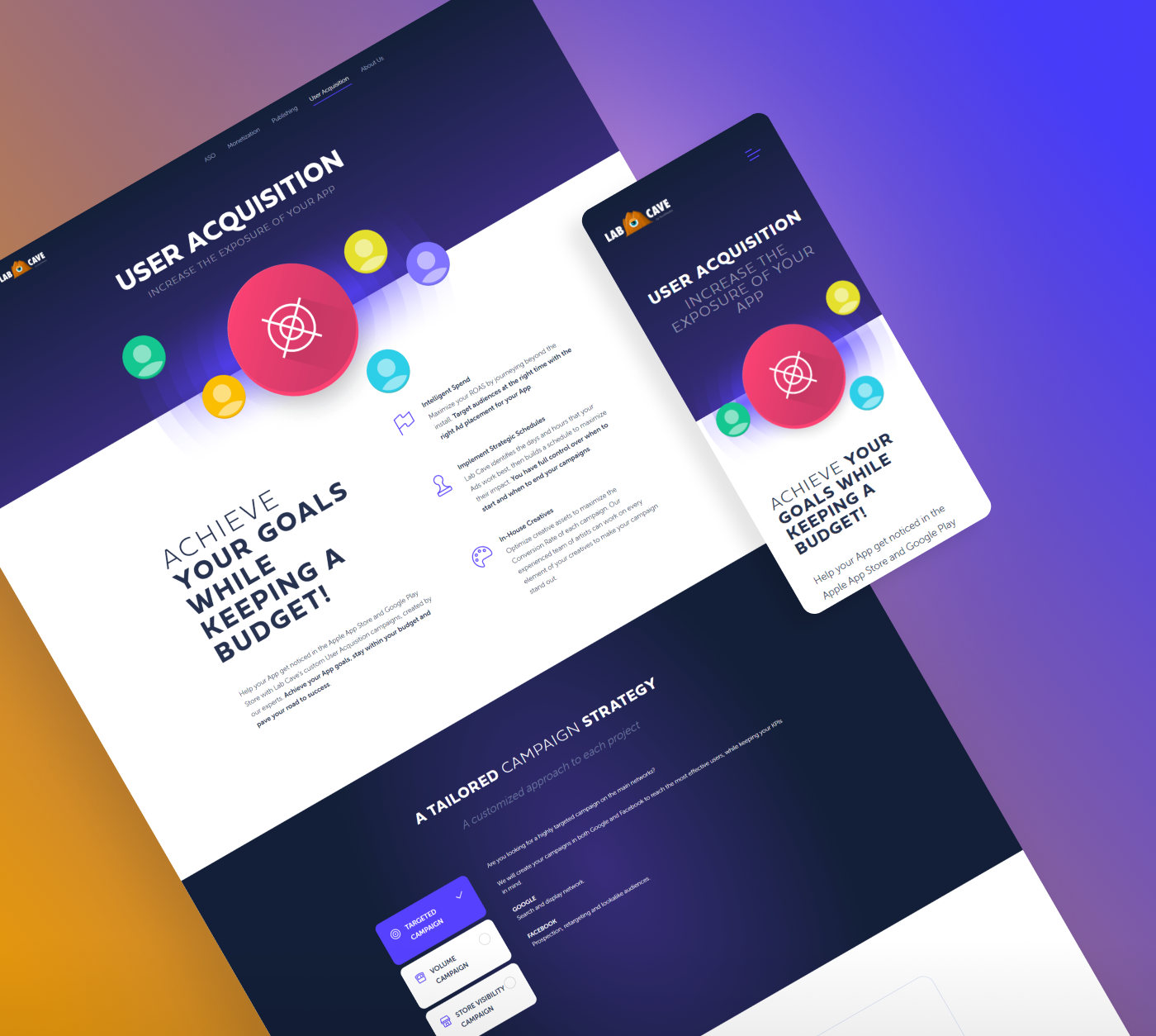 Labcave website mockups