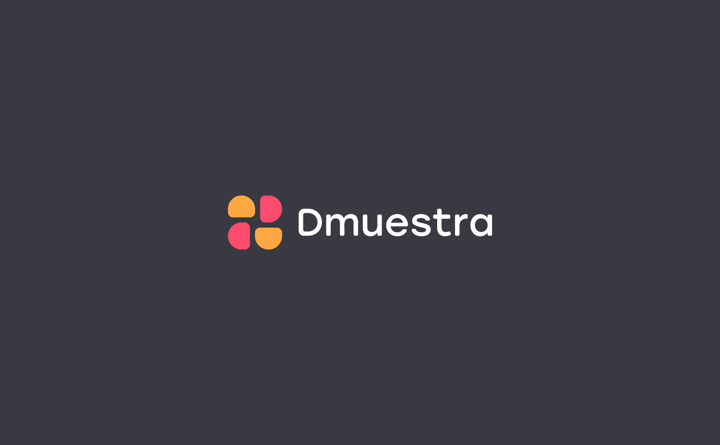 Dmuestra logo on dark background