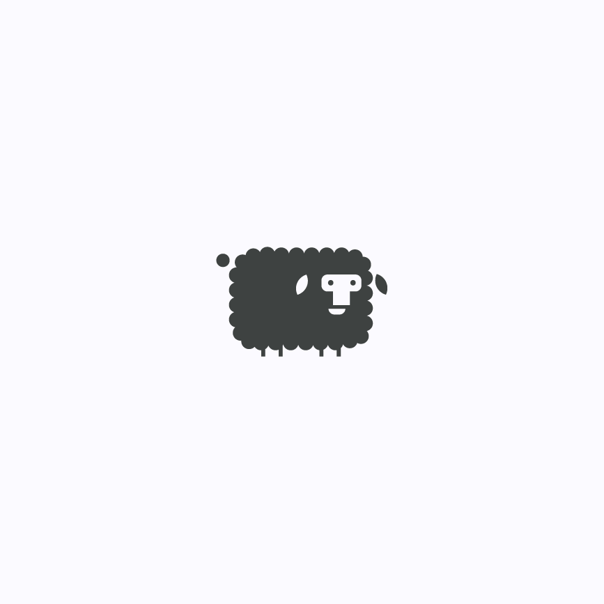 View of a discarded proposal for Unsheeping logo