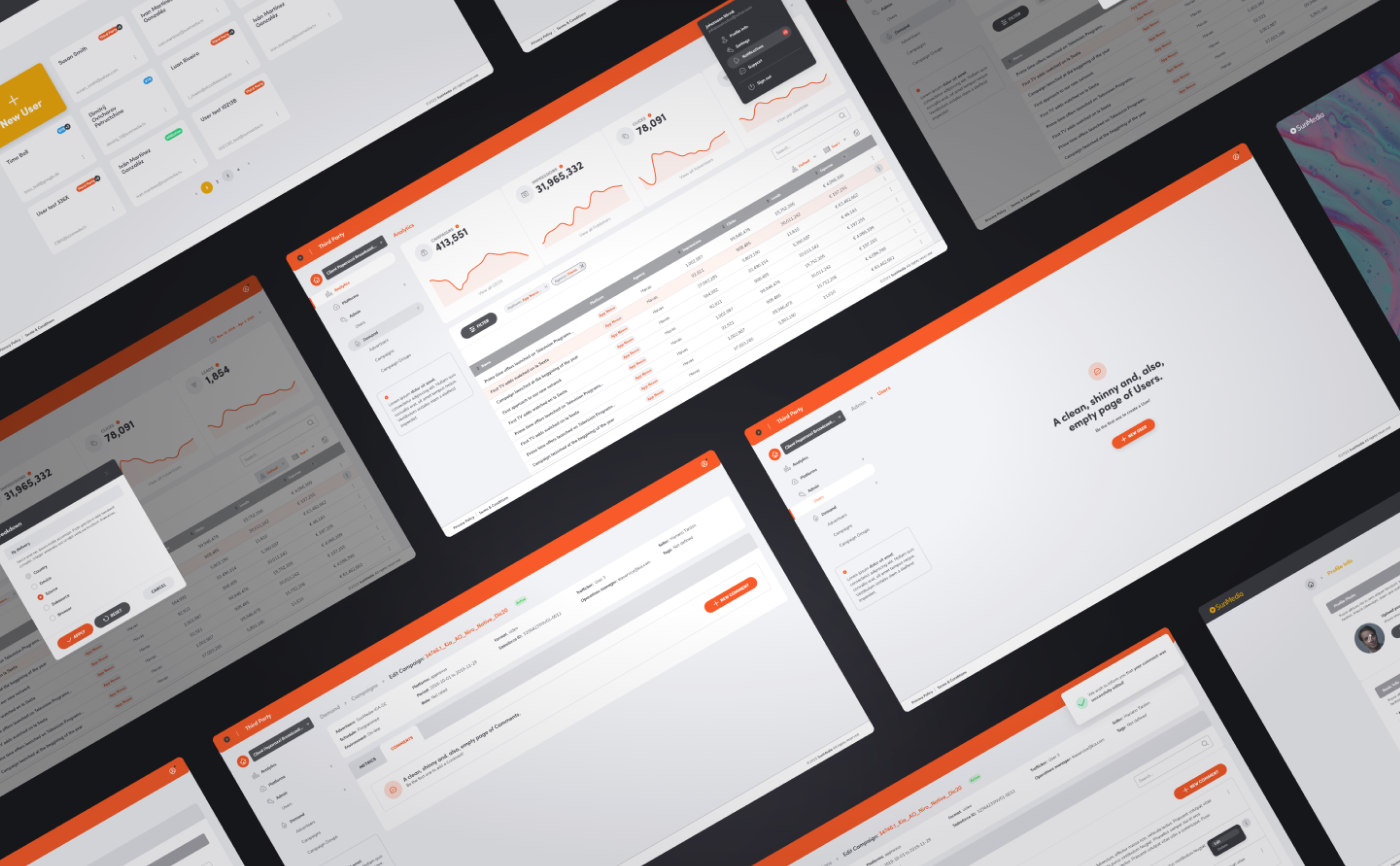 screenshot of Sunmedia Dashboard