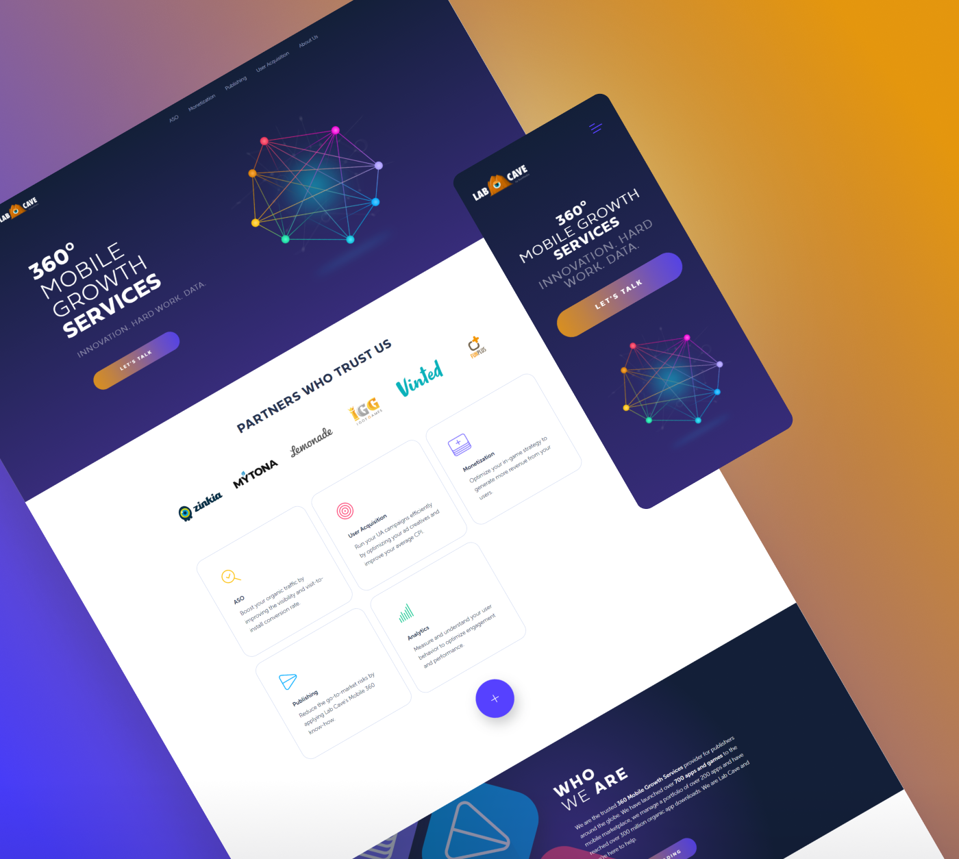 Labcave website mockups