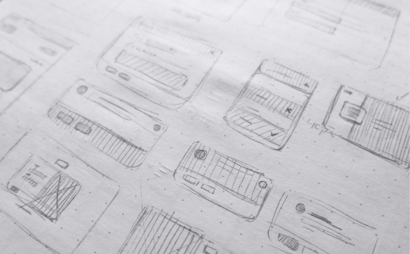 Rough paper sketches of Sunmedia Dashboard