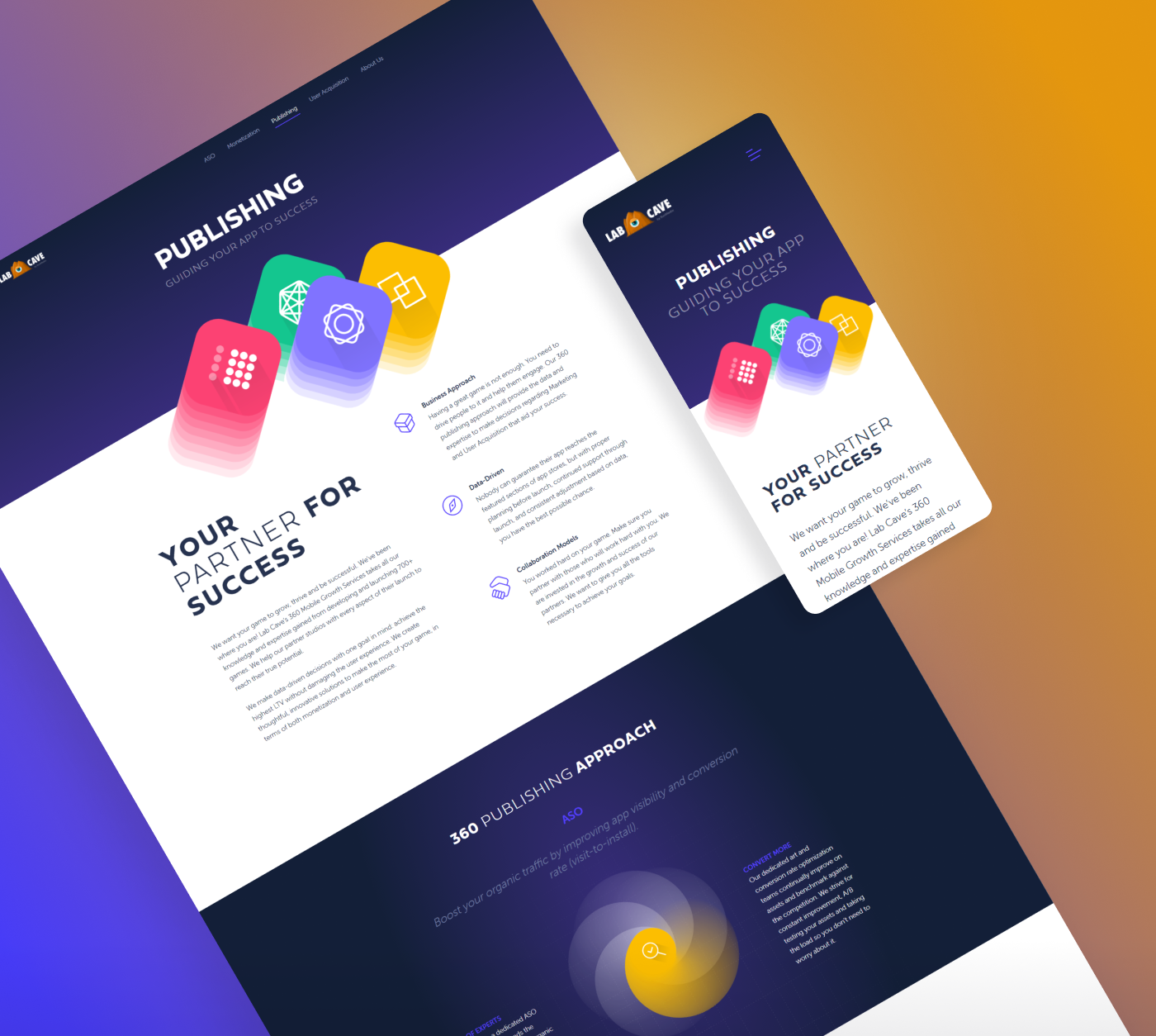 Labcave website mockups