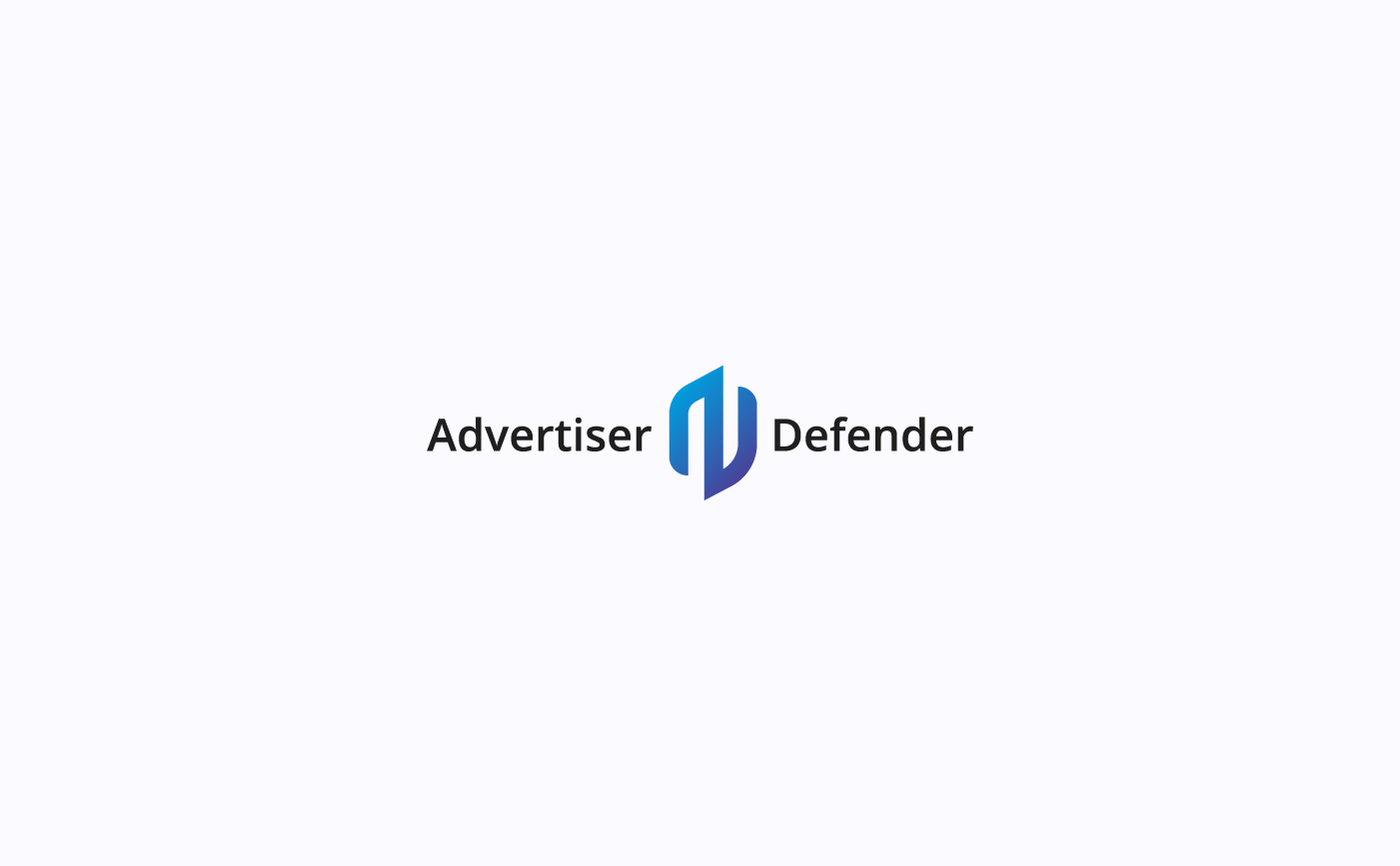 Advertiser Defender symbol + typography