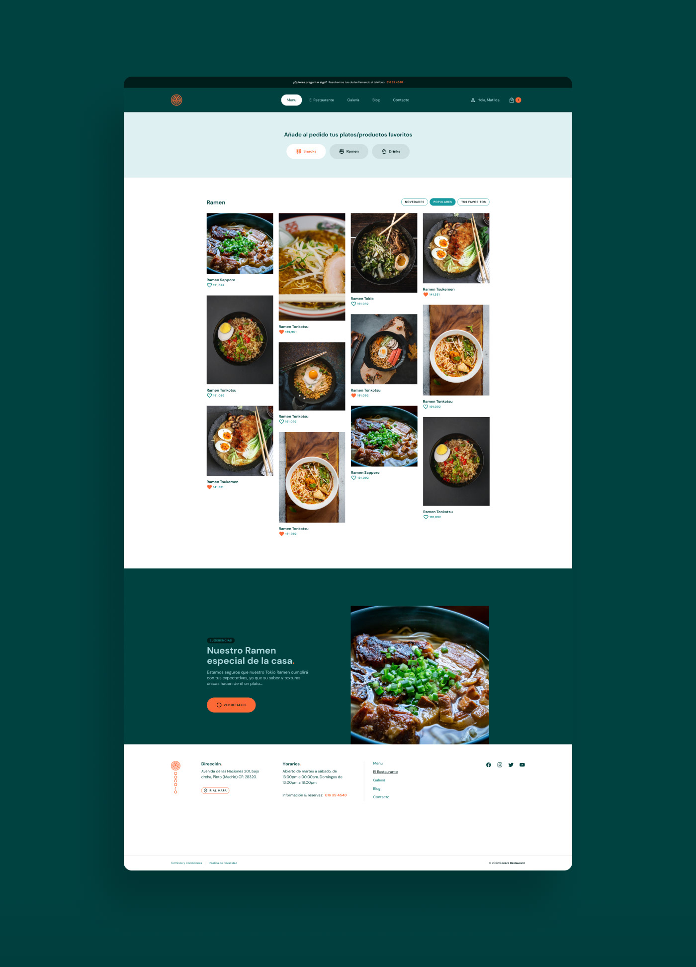 Cocoro website mockups