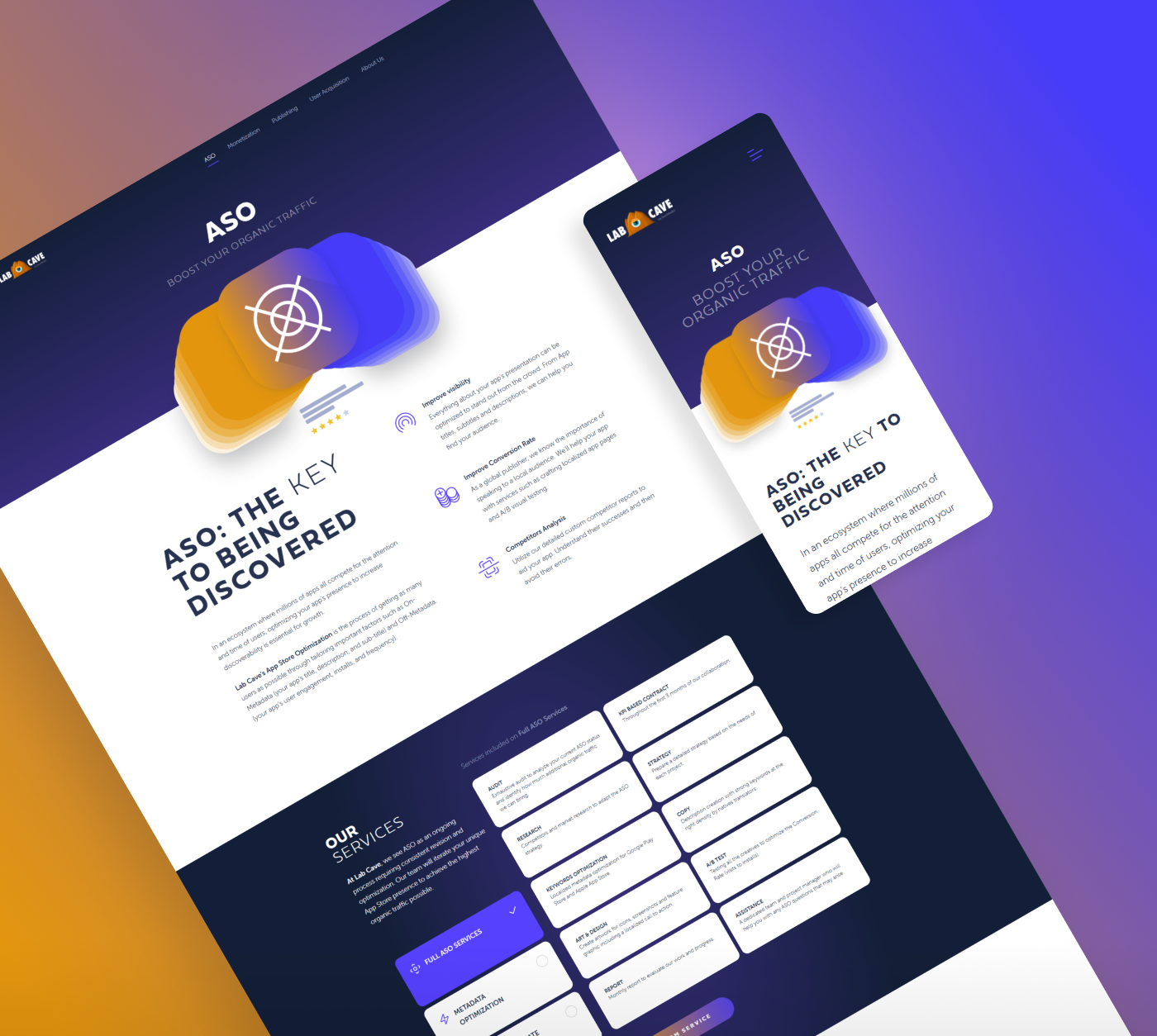 Labcave website mockups