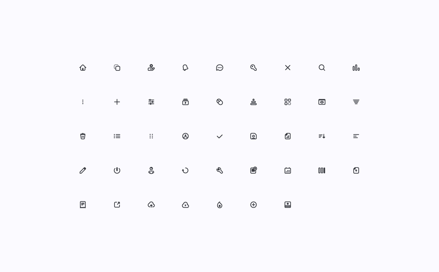 Sunmedia Dashboard icons' grid
