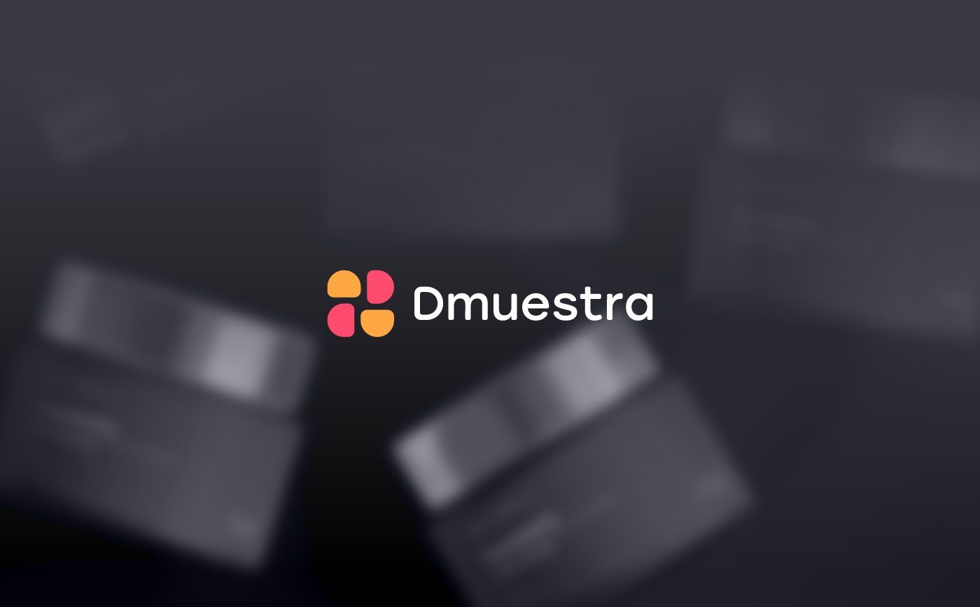 Dmuestra logo on dark bakground