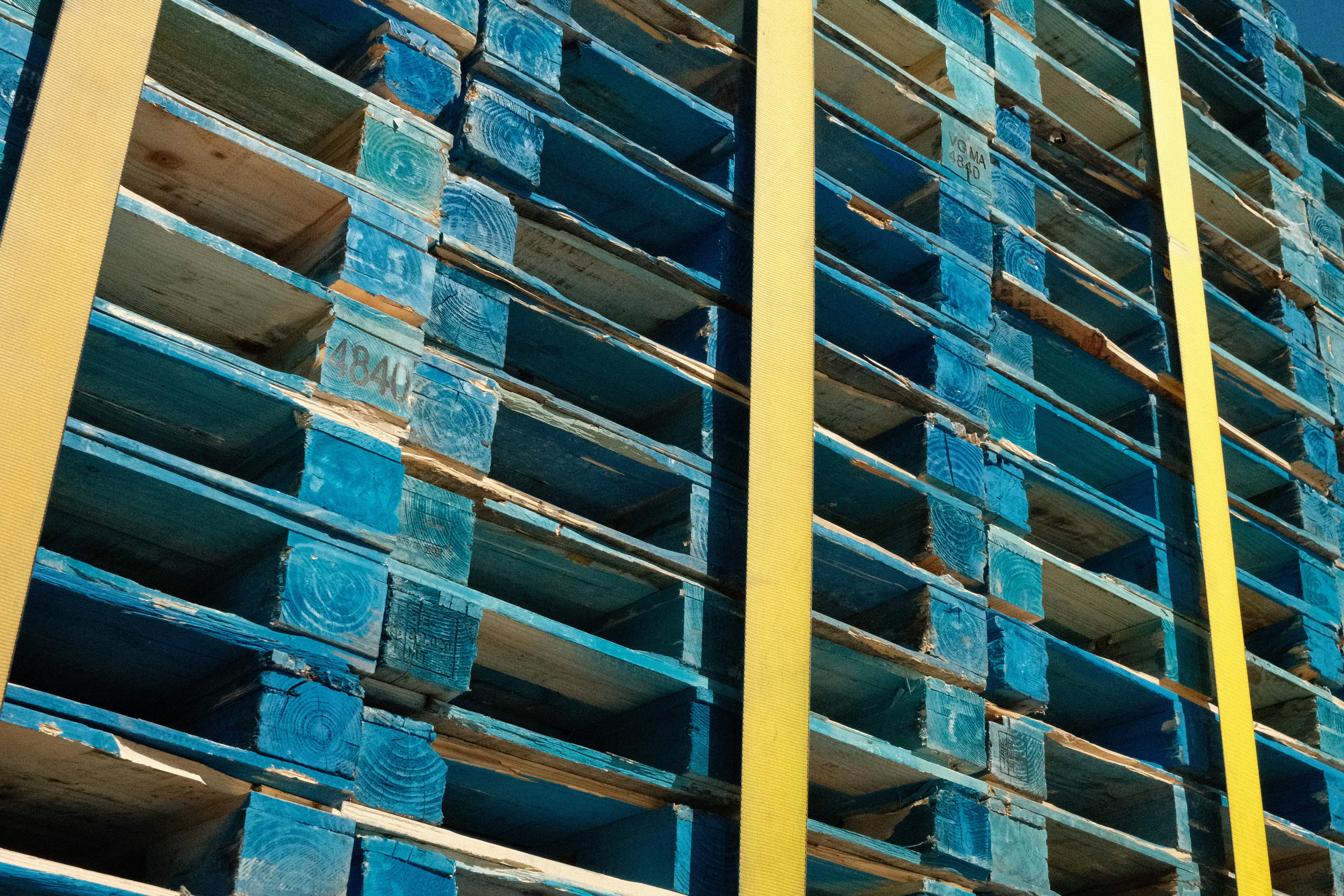 Truckload seen on freeway.