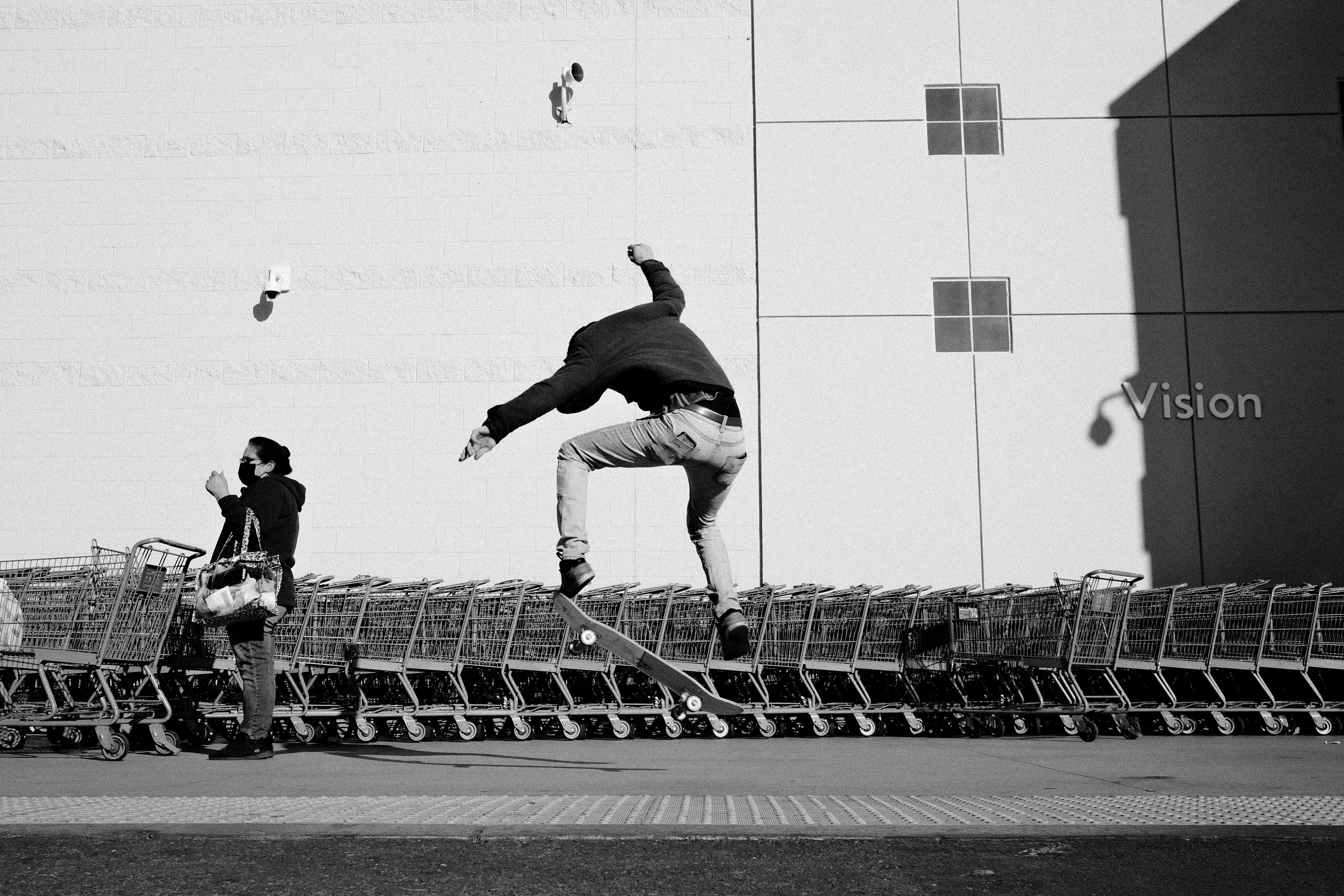 Kickflip at the Walmart.