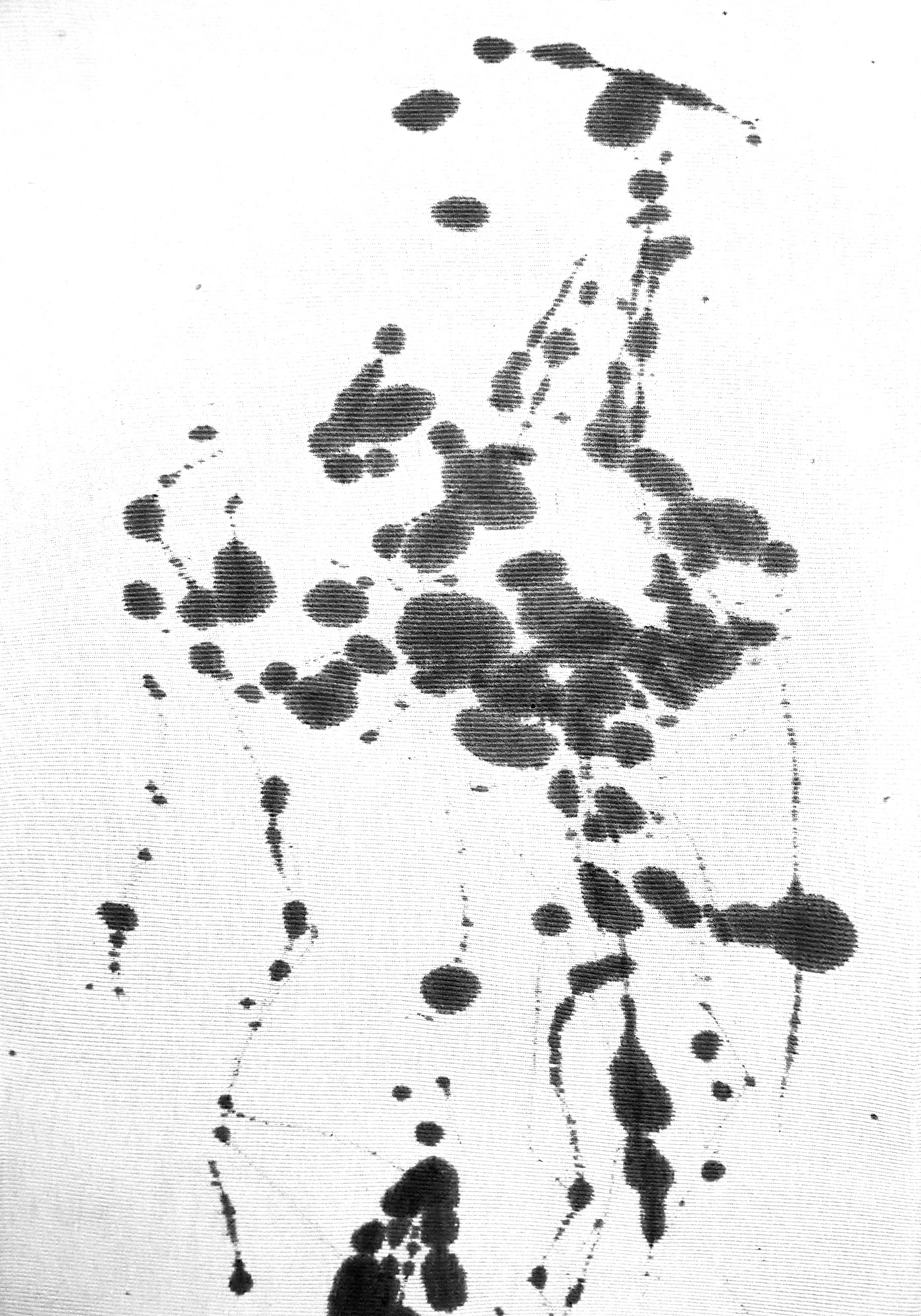 Untitled (Puppet Brush Test 5), 2017 - Ink on cloth - 50 x 35 cm