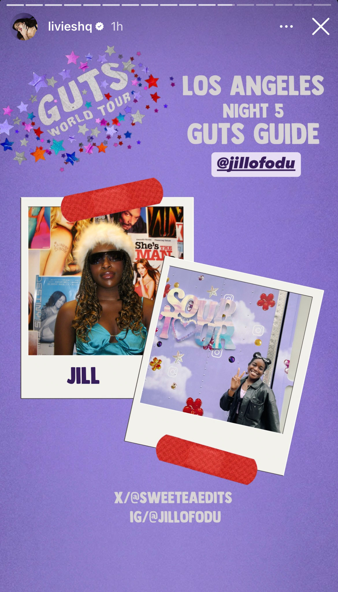 Instagram Story posted by @livieshq w/ 2M Followers 8/20/2024