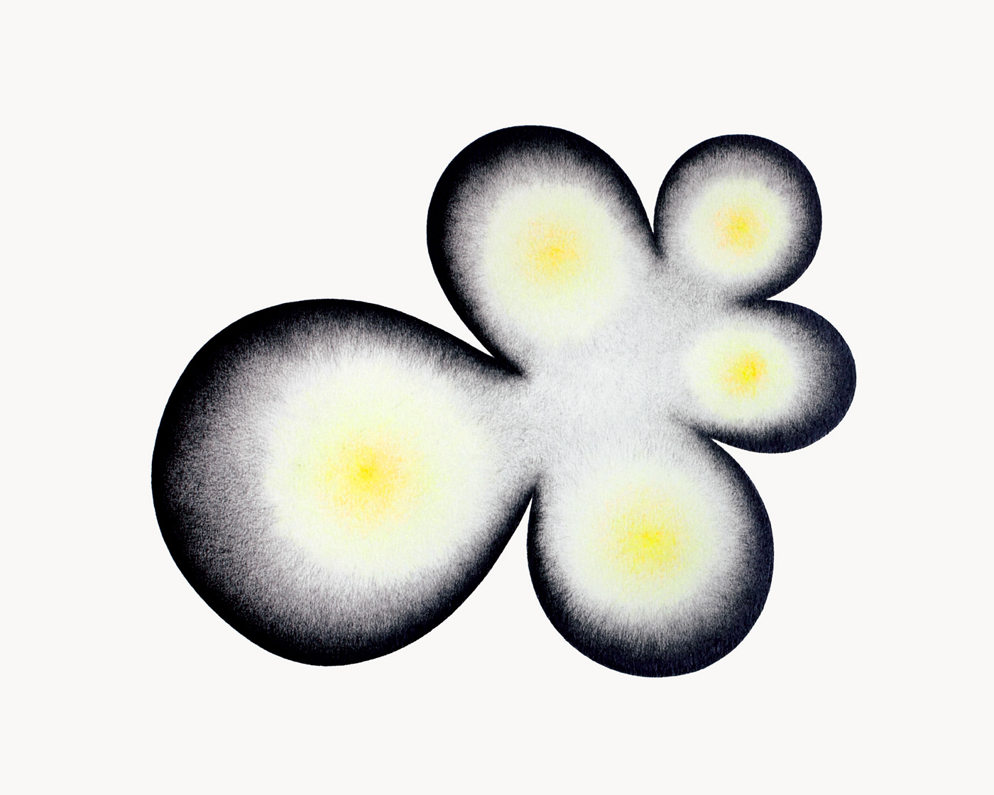 Sun 4, graphite and coloured pencil on paper, 30 x 40 cm.