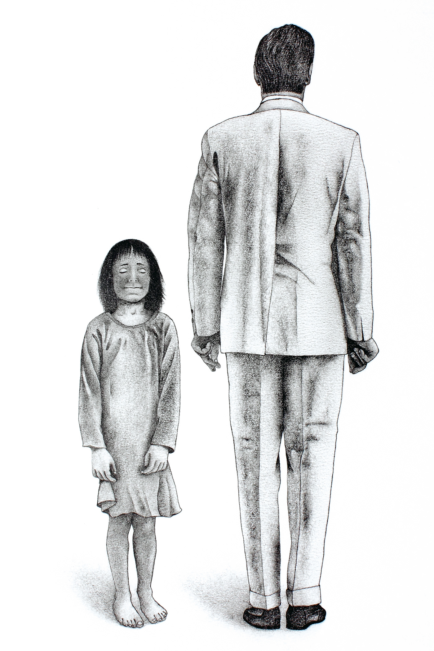 Speechless 1, Graphite on paper, 40 x 30 cm.