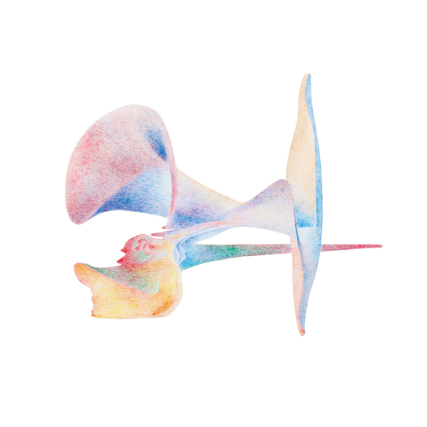 Into Colour and Motion 4, coloured pencil and paper, 35 x 35 cm.