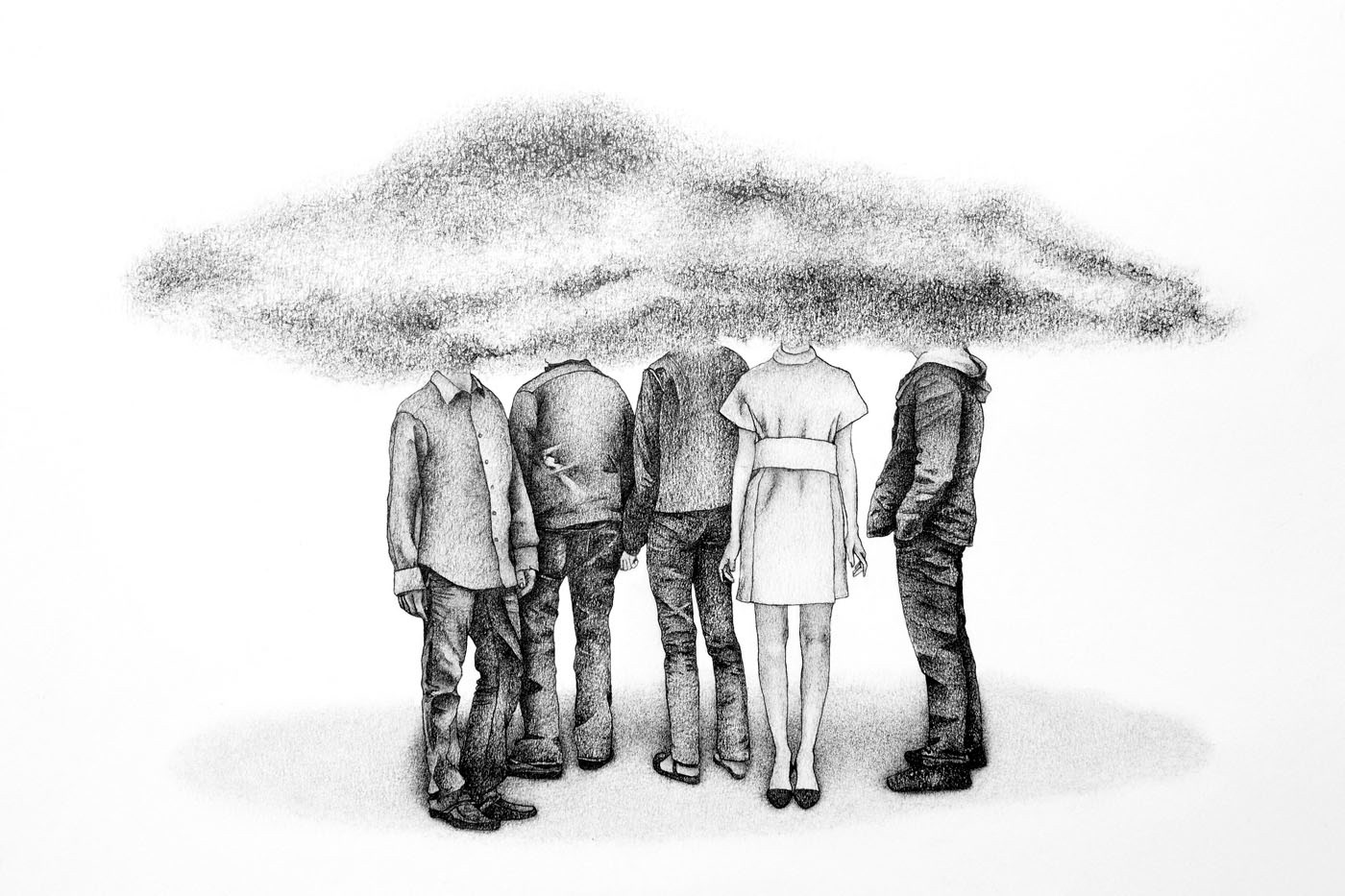 In the Cloud. Graphite on paper, 30 x 40 cm.