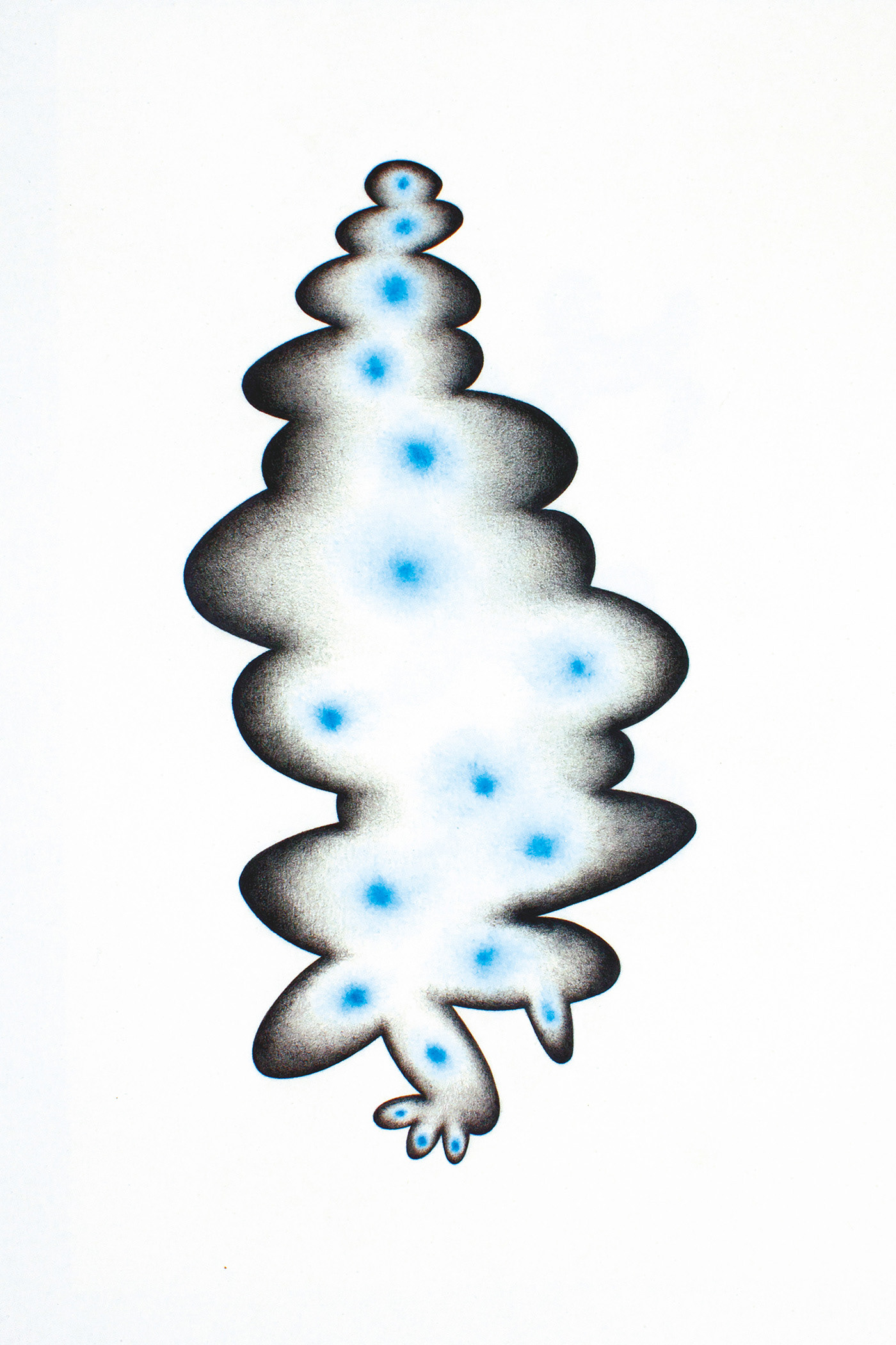 Blue Moon 4. Graphite and coloured pencil on paper, 50 x 35 cm.