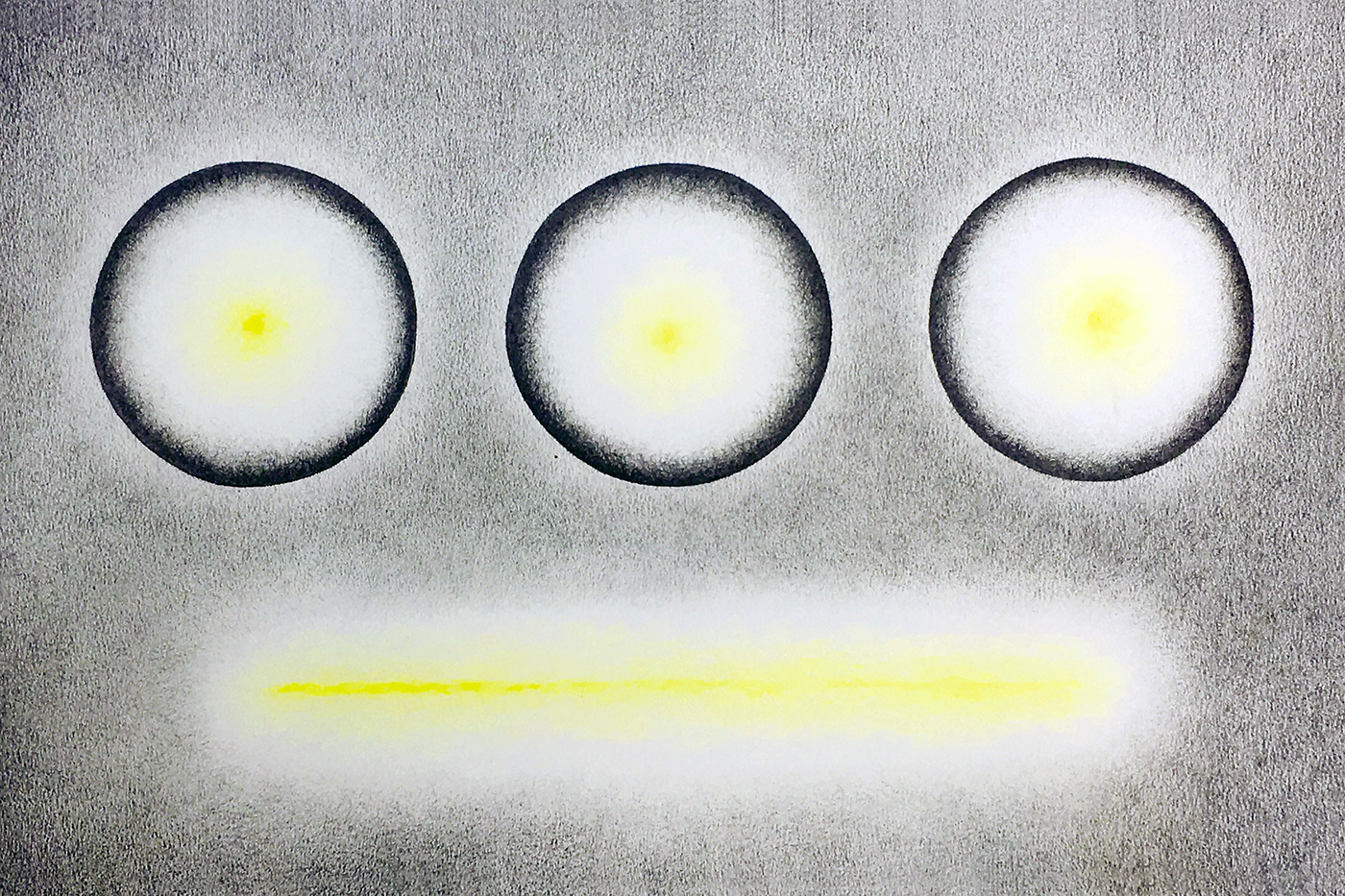 Sun 10. Graphite and coloured pencil on paper, 30 x 45 cm.