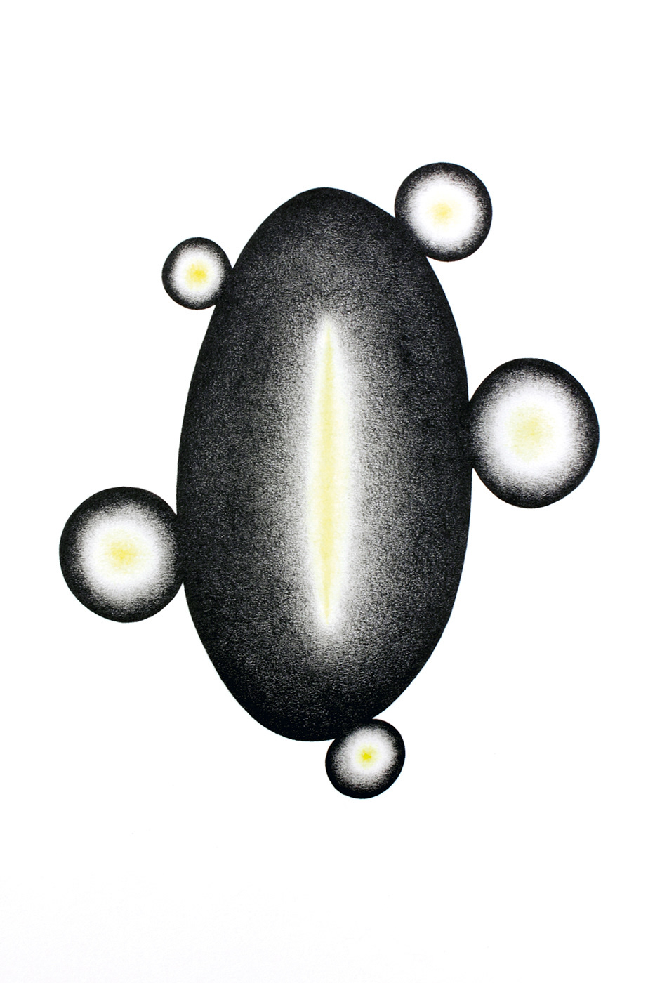 Sun 8. Graphite and coloured pencil on paper, 40 x 30 cm.