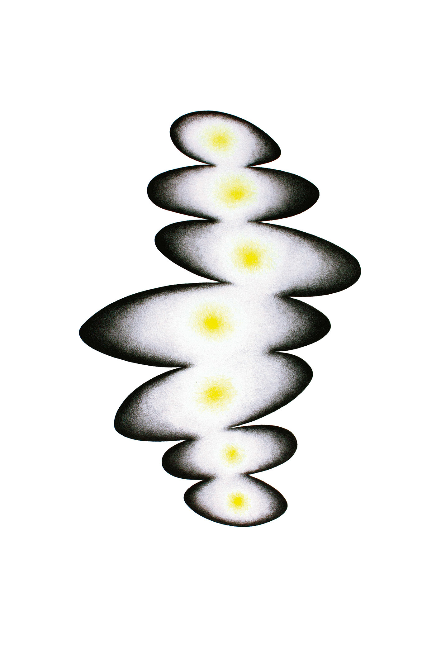 Sun 5. Graphite and coloured pencil on paper, 50 x 35 cm.