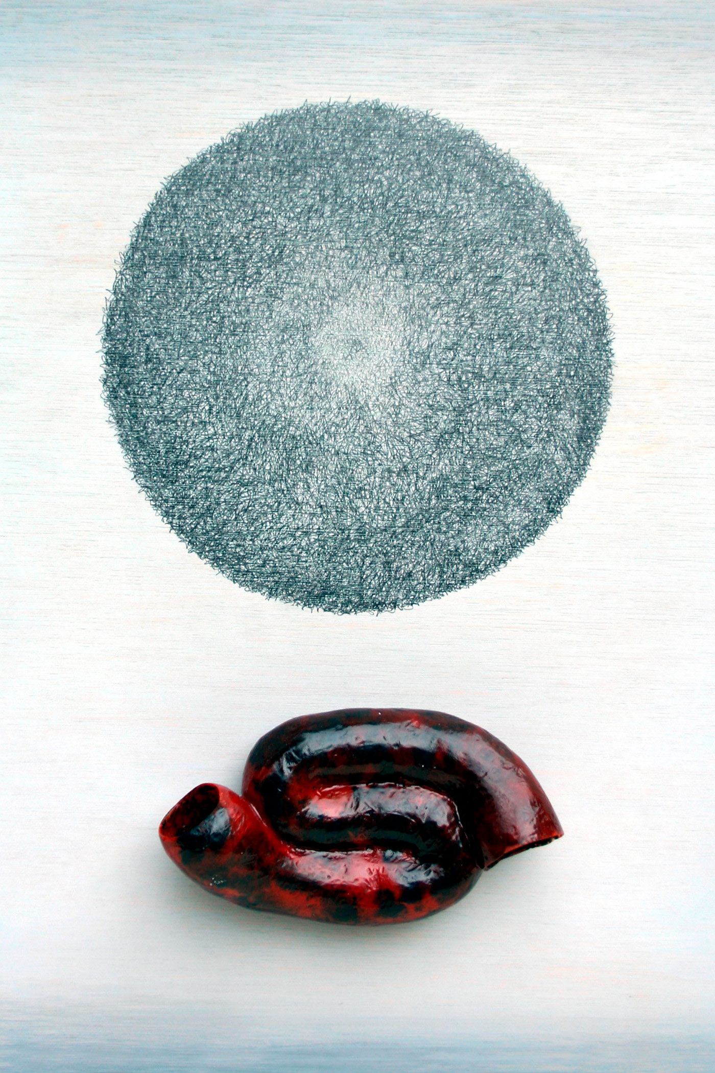 Getaway 1. Polyester, wood and graphite, 61 x 47 x 8 cm.