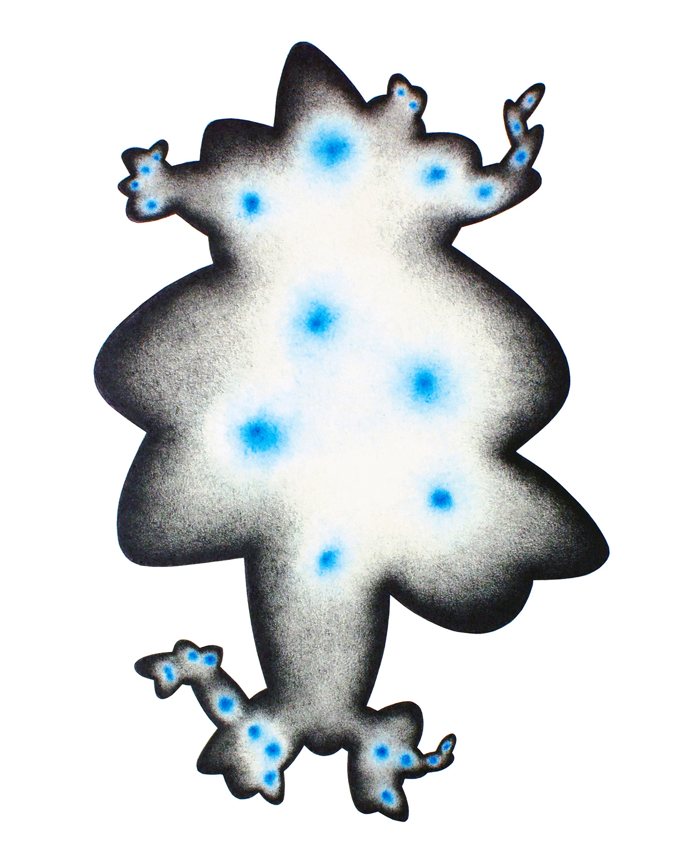 Blue Moon 7, graphite and coloured pencil on paper, 50 x 35 cm.