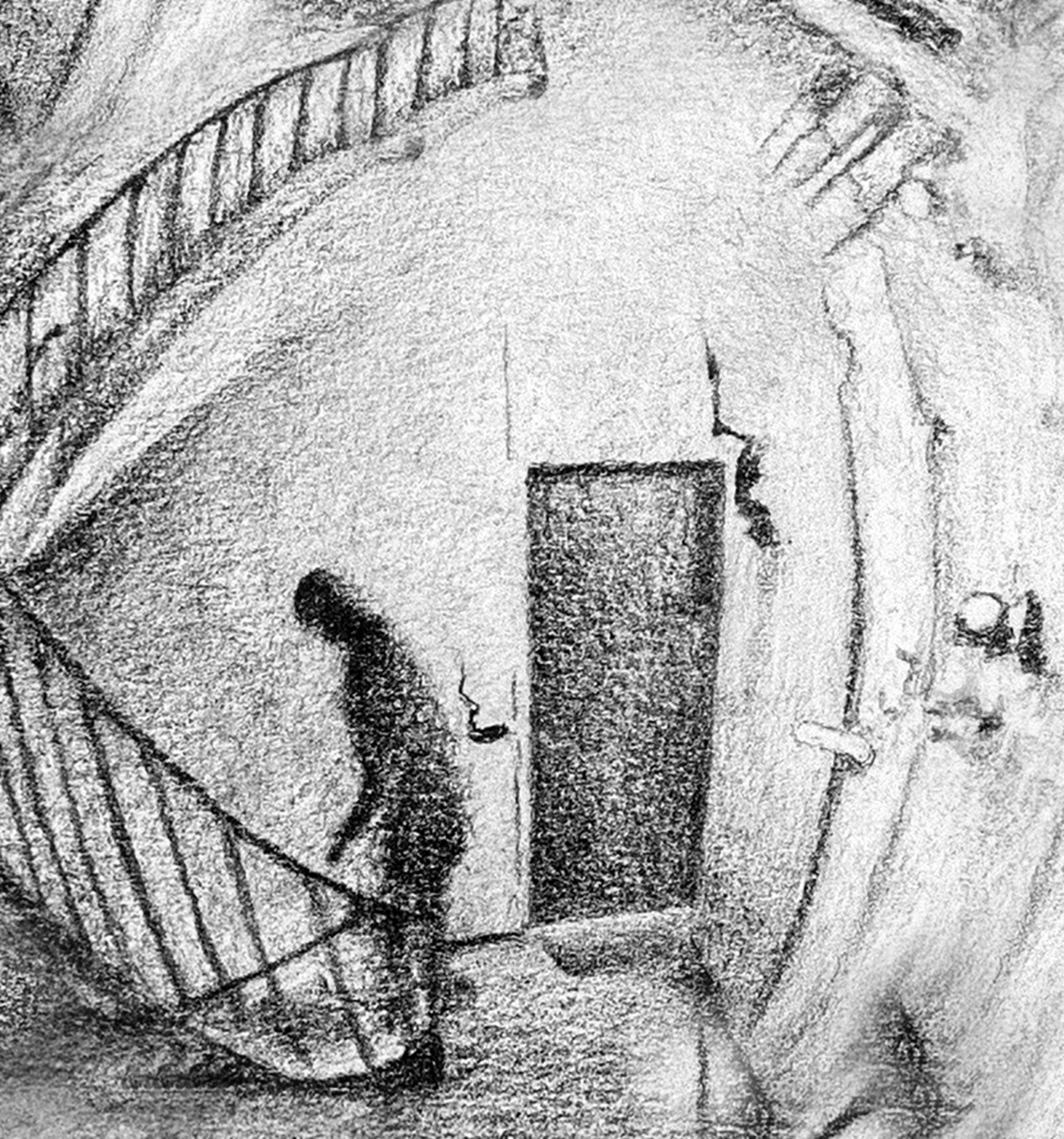 Stairway. Graphite on paper, 15 x 15 cm.