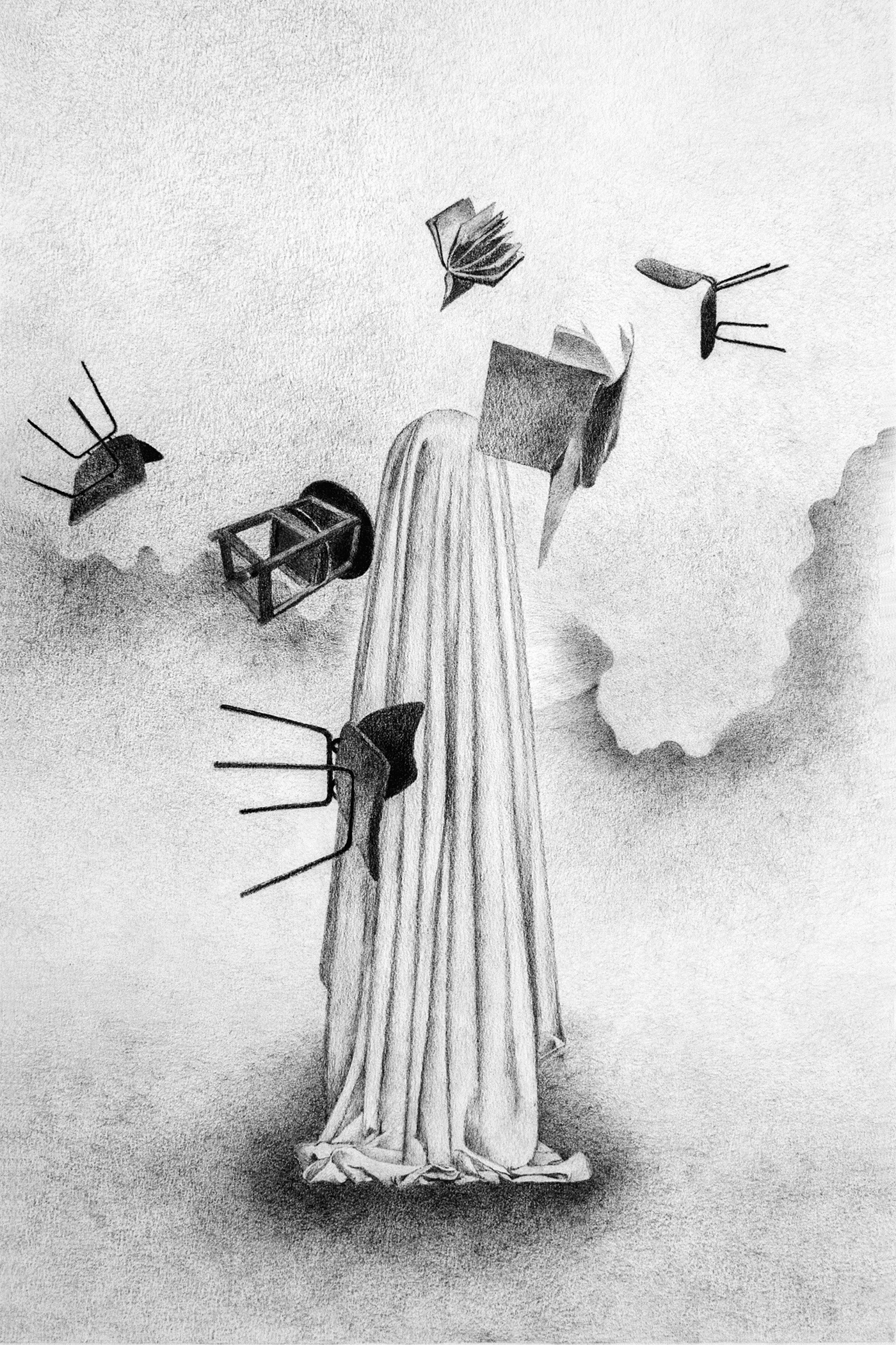 Ghost Story. Graphite on paper, 42 x 28 cm.