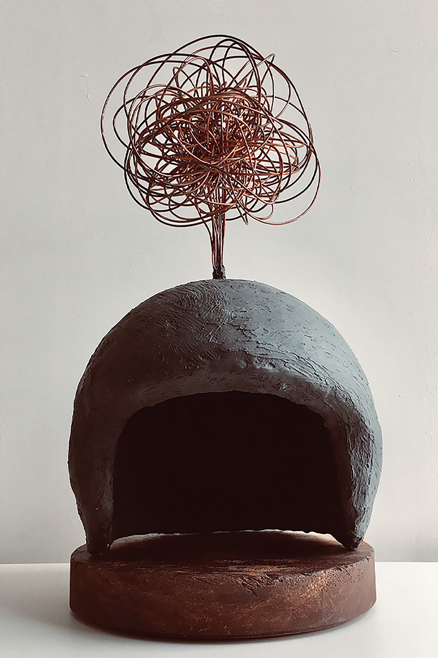 The Wild Thinking. Wood, copper, synthetic resin, 50 x 24 x 27 cm.