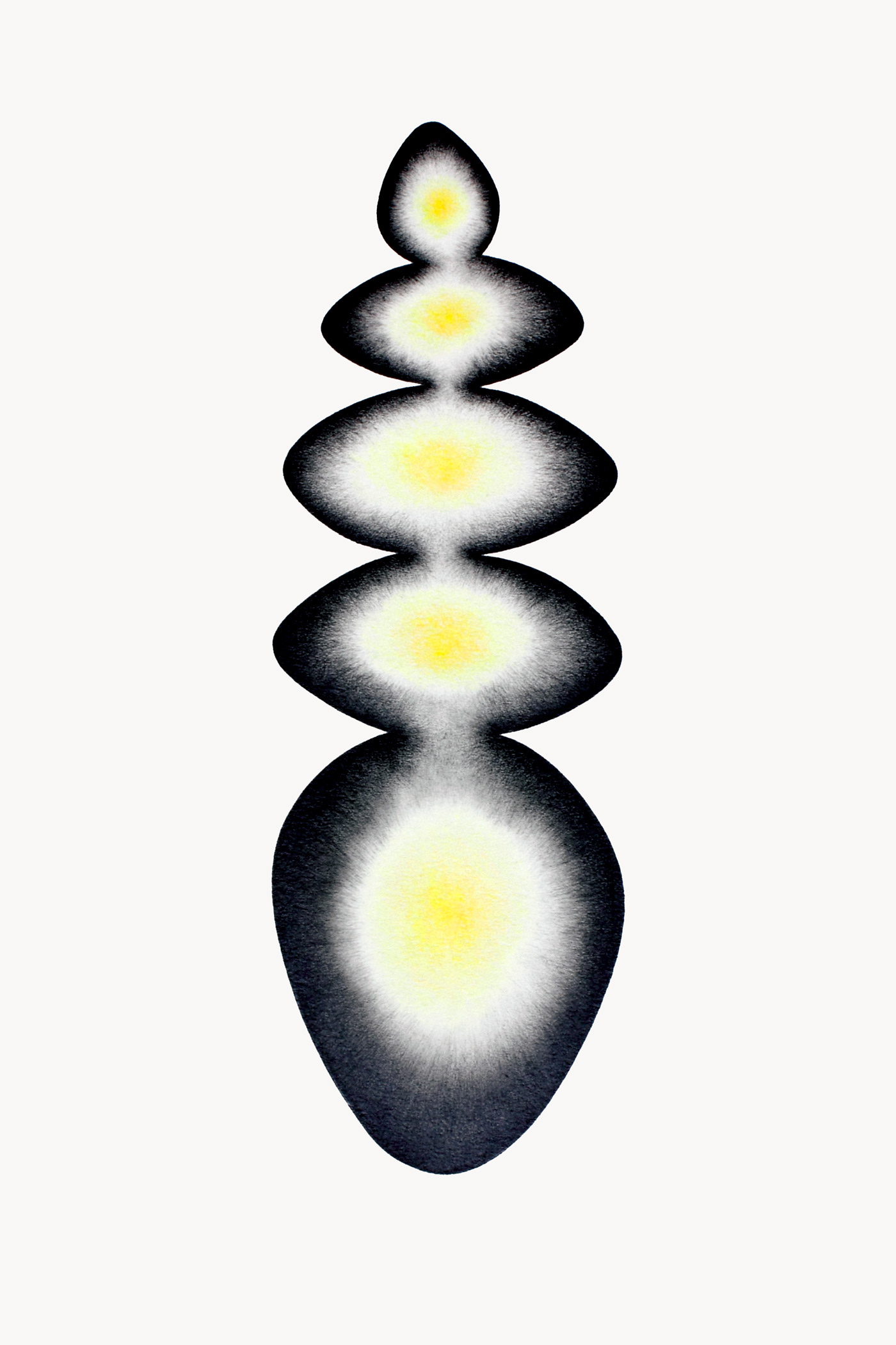 Sun 6. Graphite and coloured pencil on paper, 40 x 30 cm.