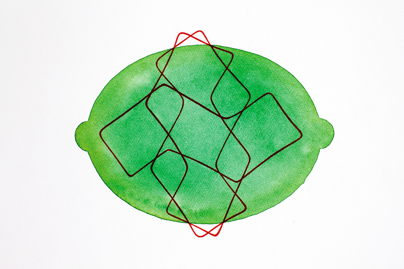 Pattern 2. Aquarelle and coloured pencil on paper, 30 x 40 cm.
