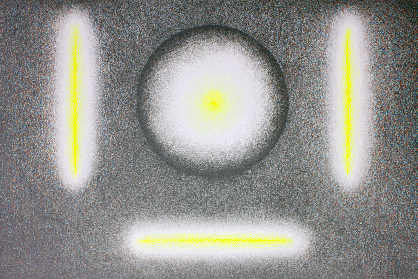 Sun 9, graphite and coloured pencil on paper, 30 x 45 cm.