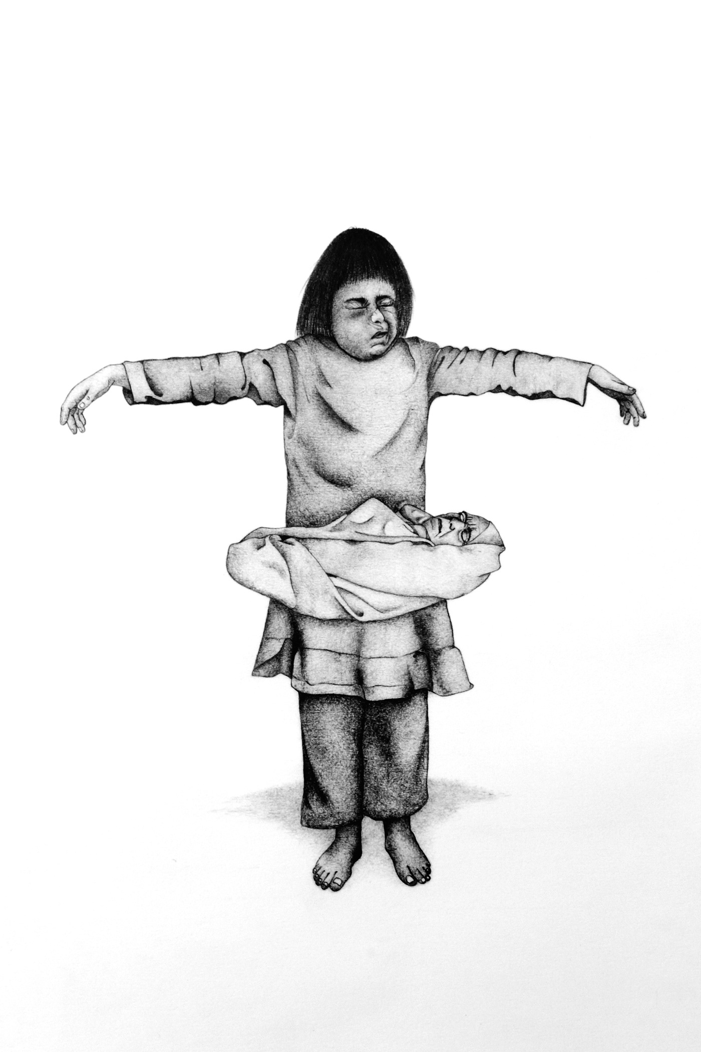 Sinners. Graphite on paper, 40 x 30 cm.
