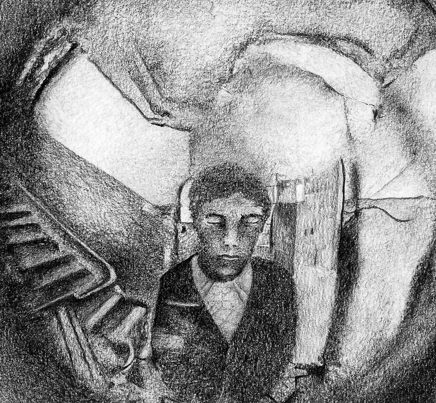 Boy, graphite on paper, 15 x 15 cm.